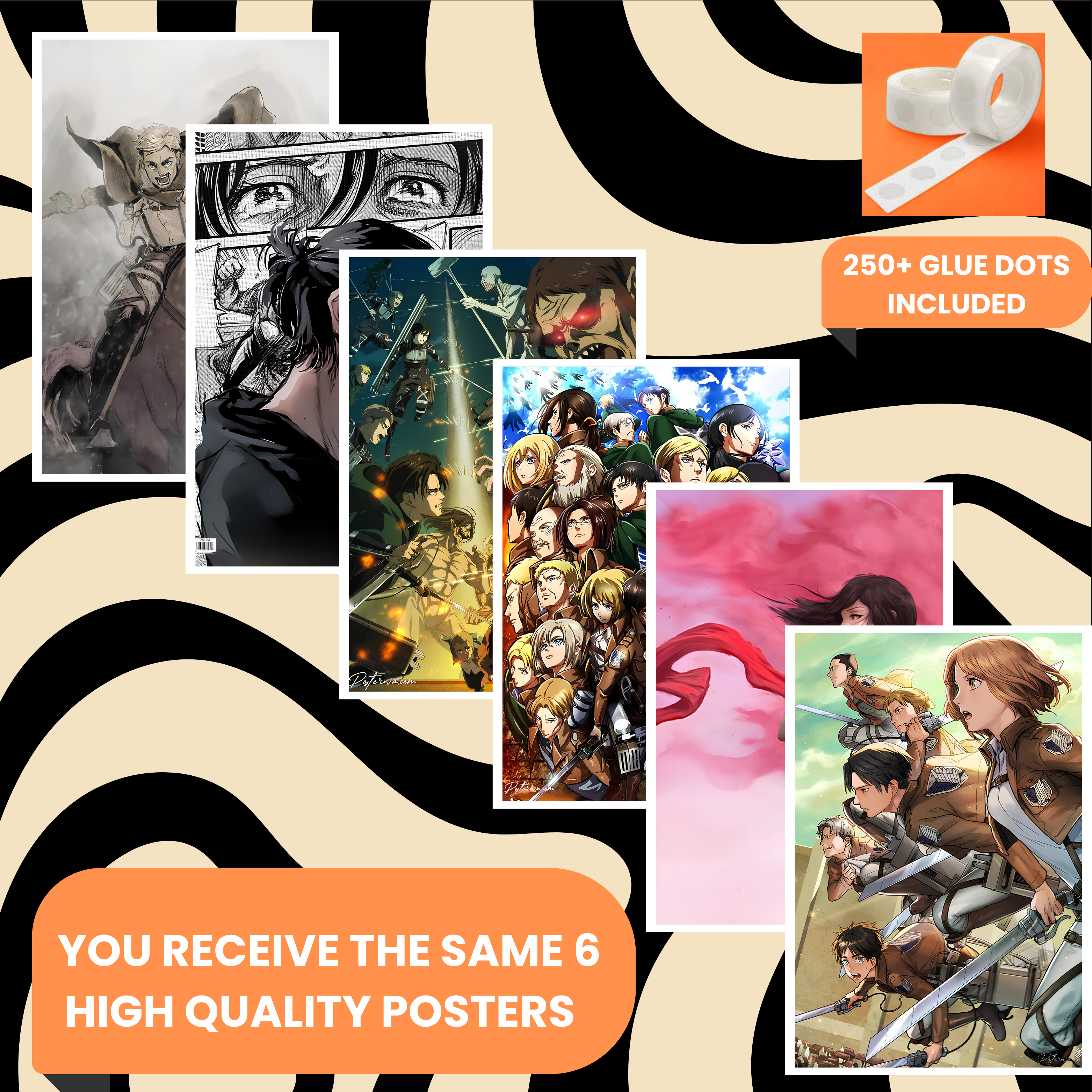 AOT PACK OF 6 POSTERS SET 1