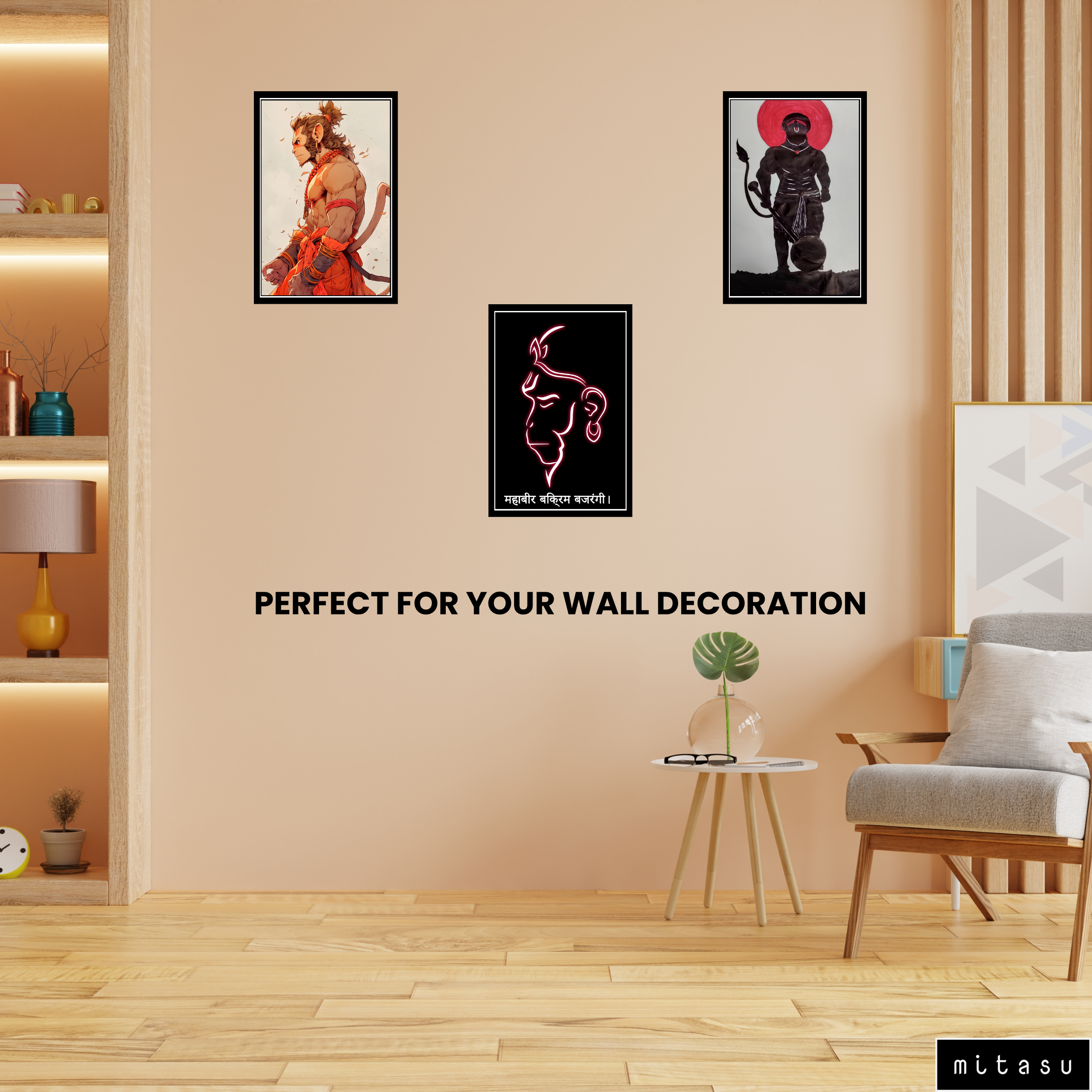 HANUMAN JI  SET OF 3 FRAMES| PACK 15 | EACH FRAME "12X18" INCH