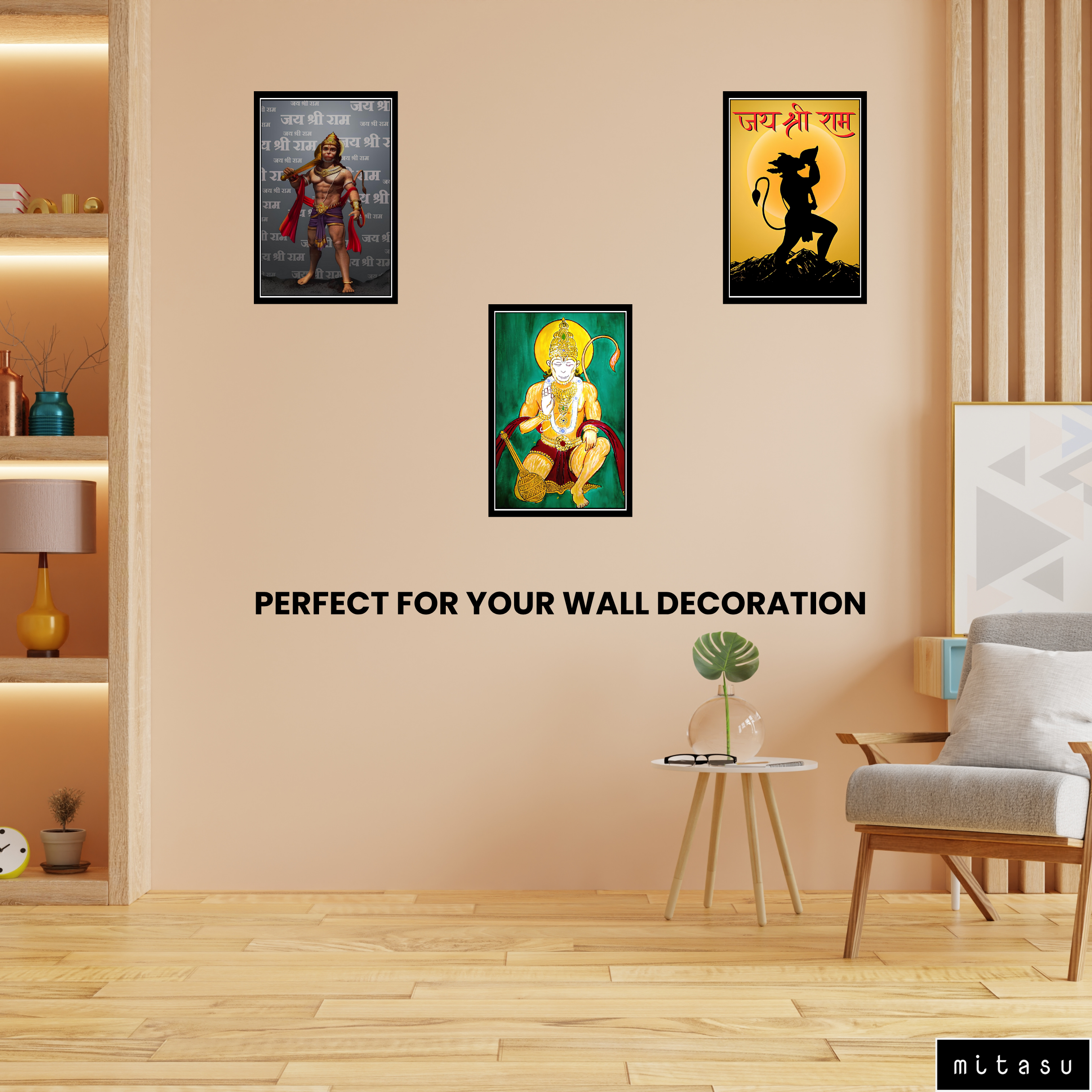 HANUMAN JI  SET OF 3 FRAMES| PACK 14 | EACH FRAME "12X18" INCH
