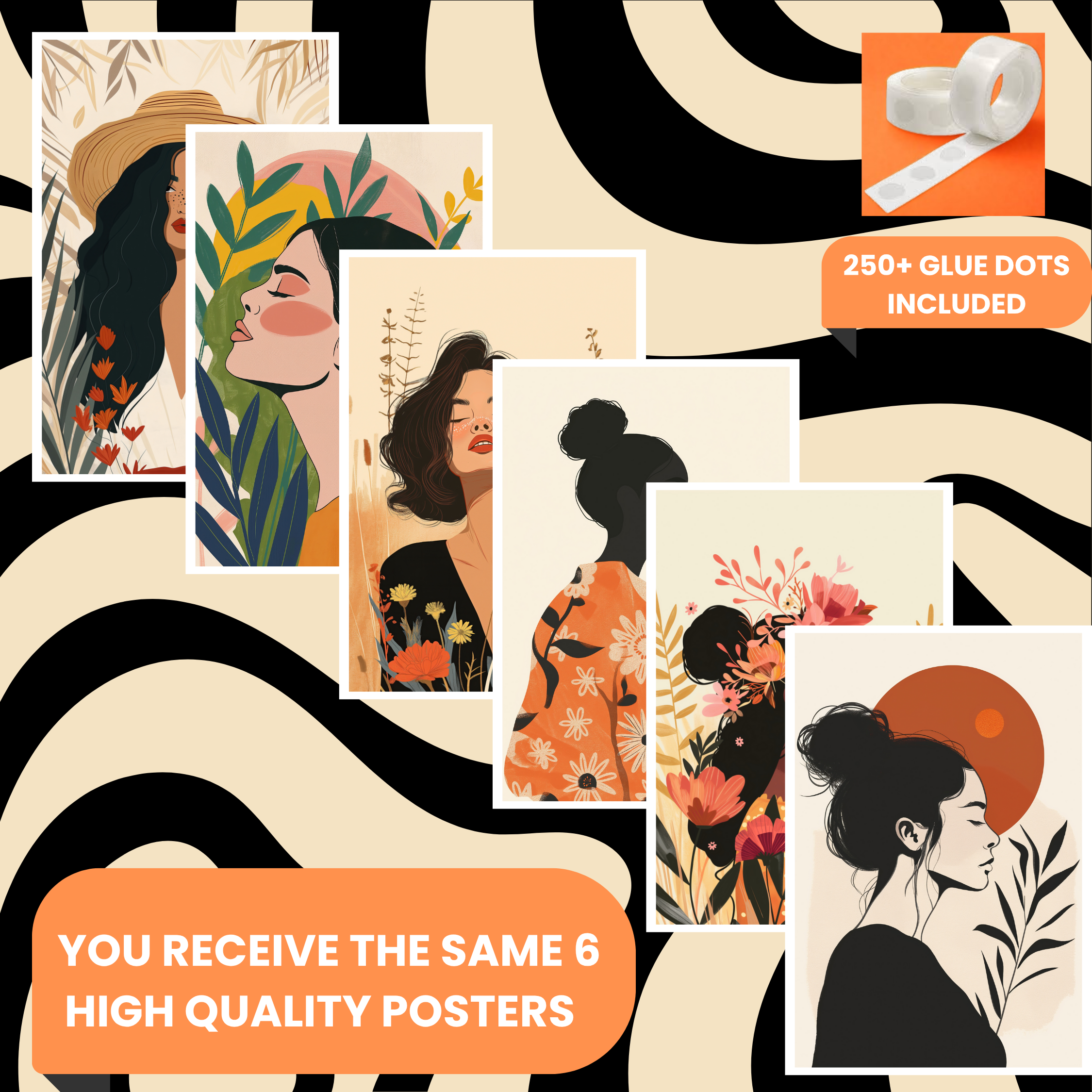 BOHO GIRLS  PACK OF 6 POSTERS SET 13
