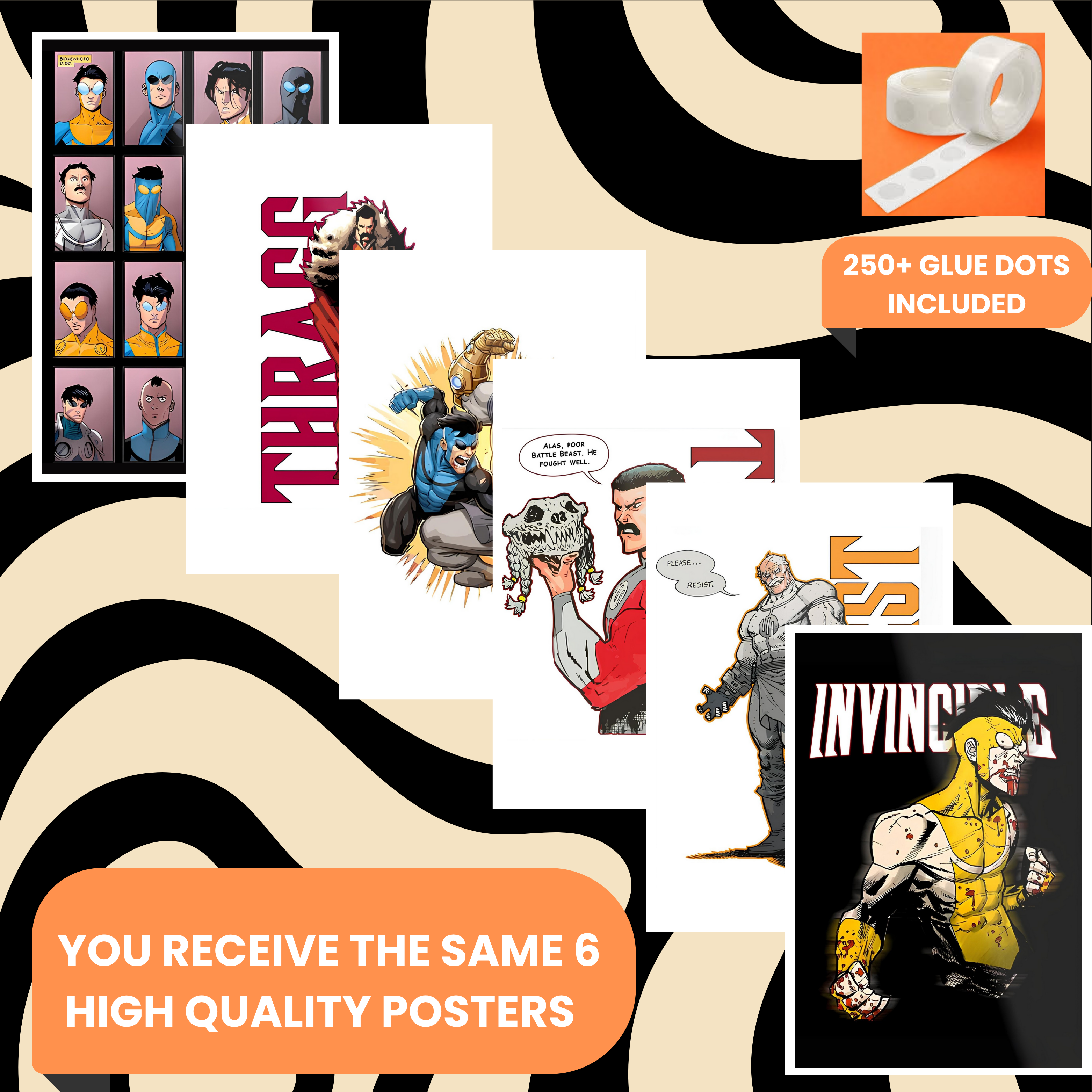 INVINCIBLE PACK OF 6 POSTERS SET 3