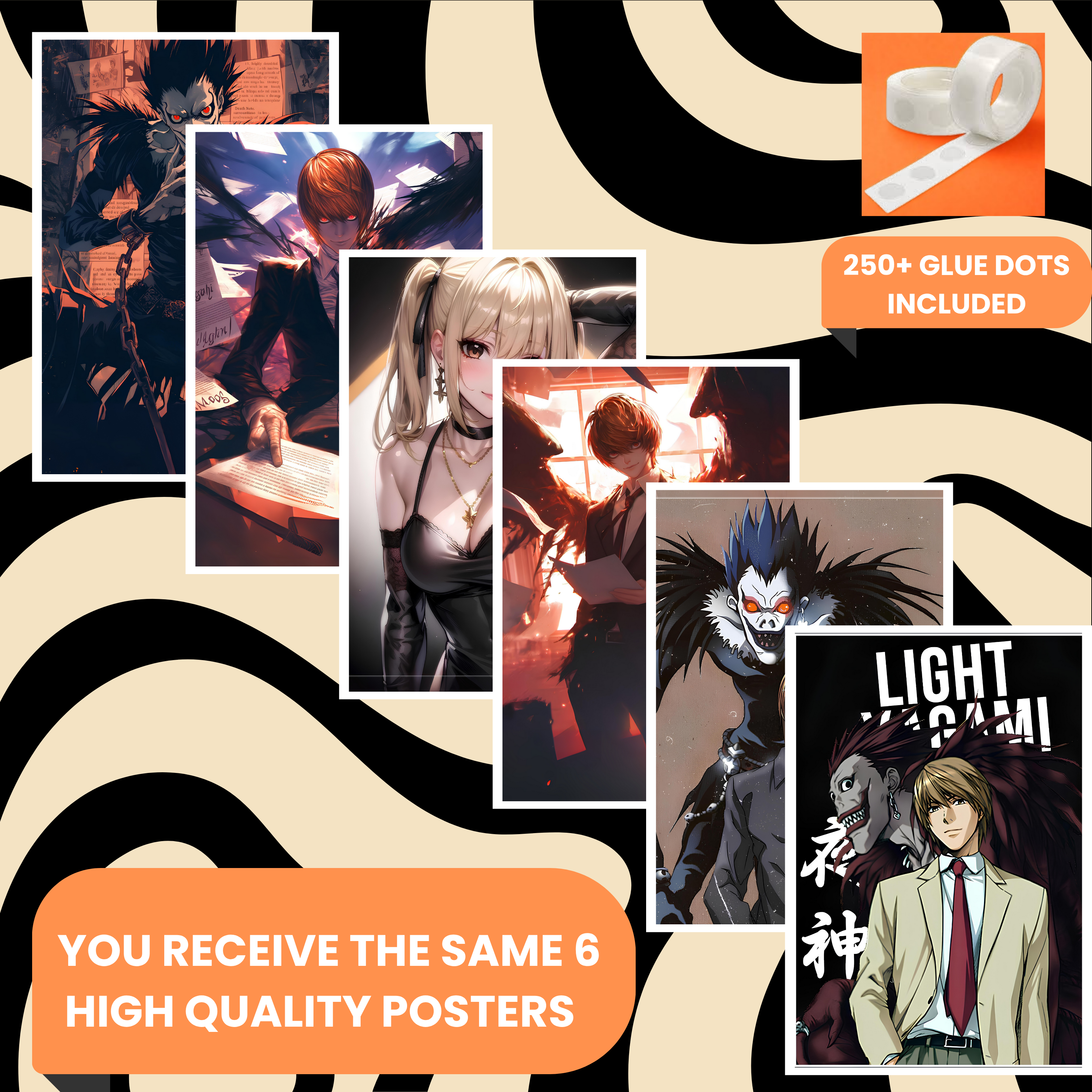 DEATH NOTE PACK OF 6 POSTERS SET 2