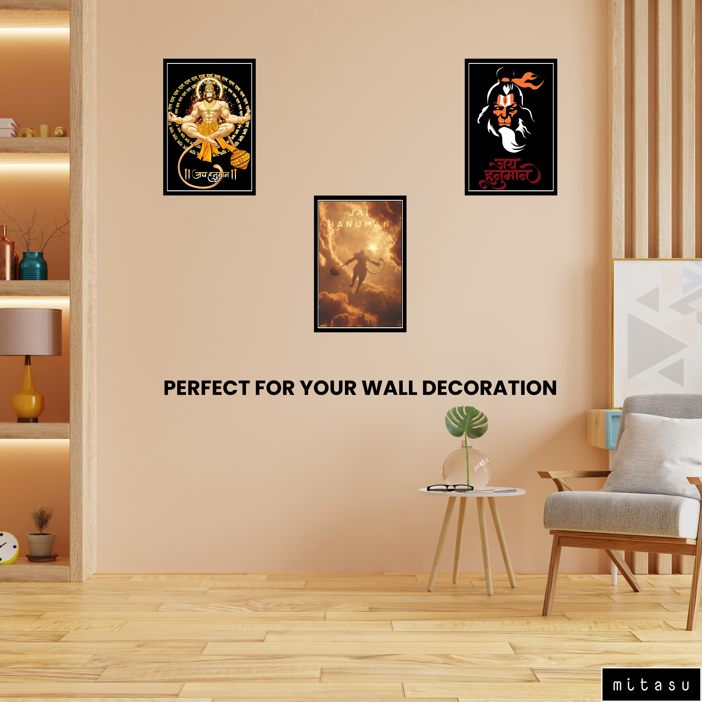 HANUMAN JI  SET OF 3 FRAMES| PACK 2 | EACH FRAME "12X18" INCH