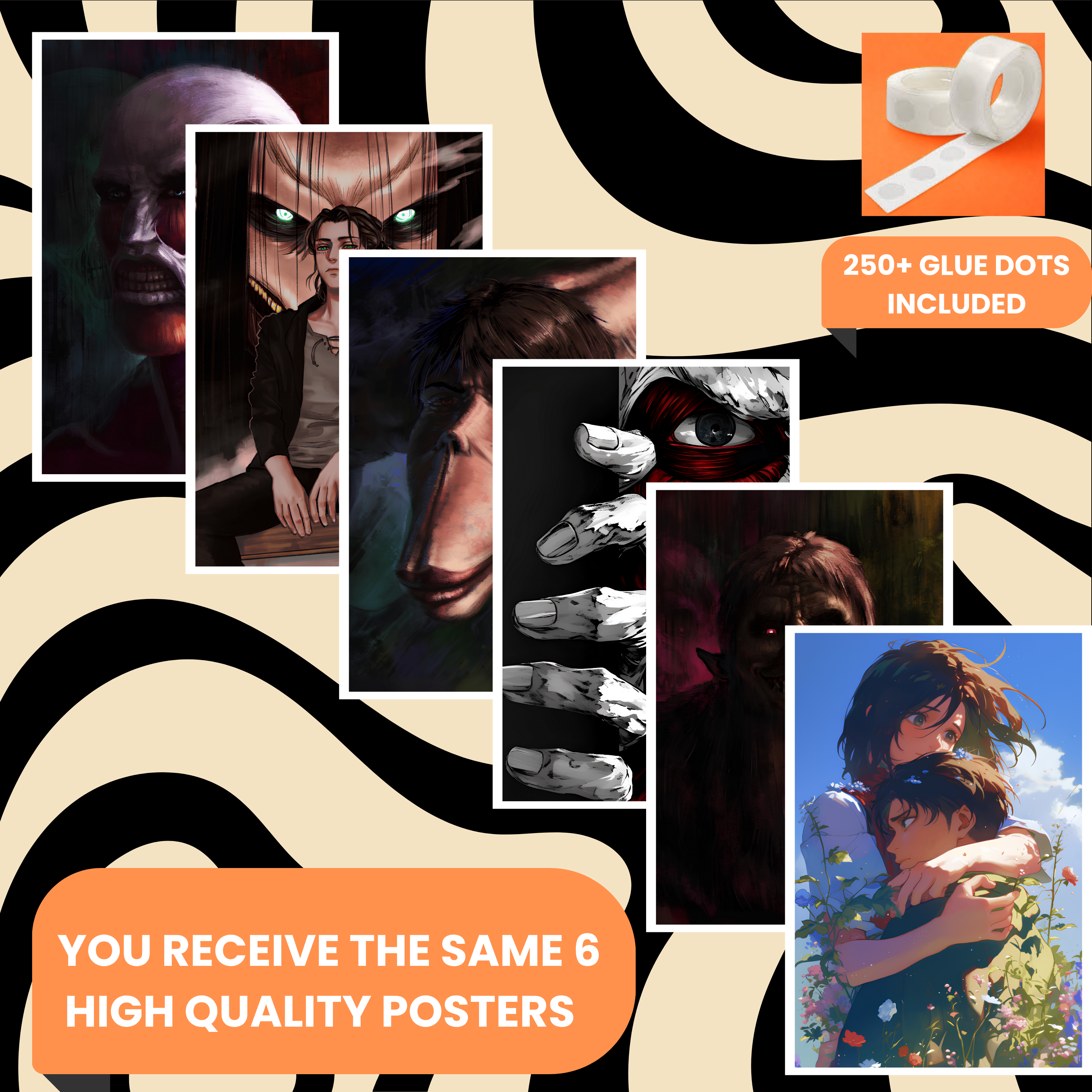 AOT PACK OF 6 POSTERS SET 3