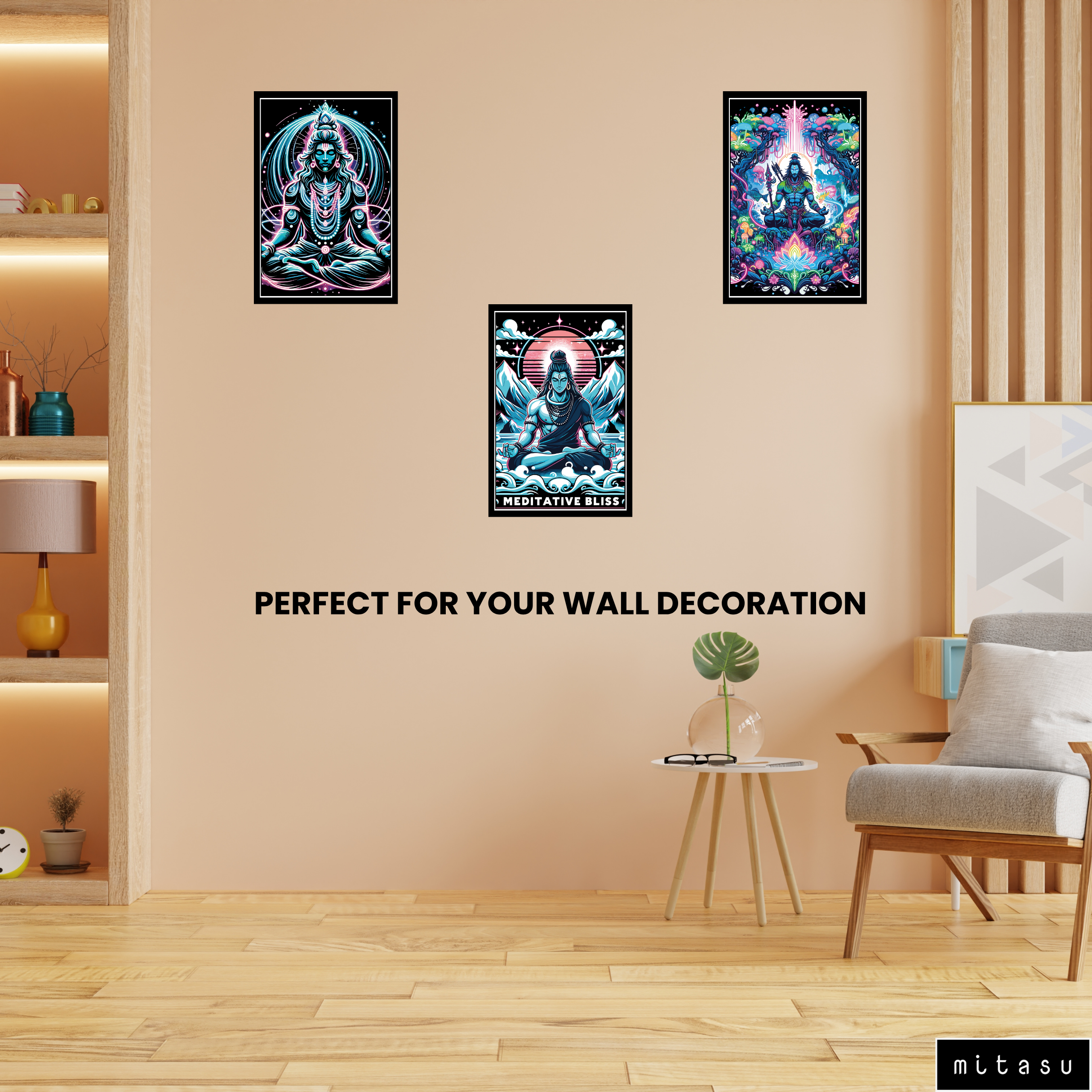 LORD SHIVA SET OF 3 FRAMES| PACK 7 | EACH FRAME "12X18" INCH