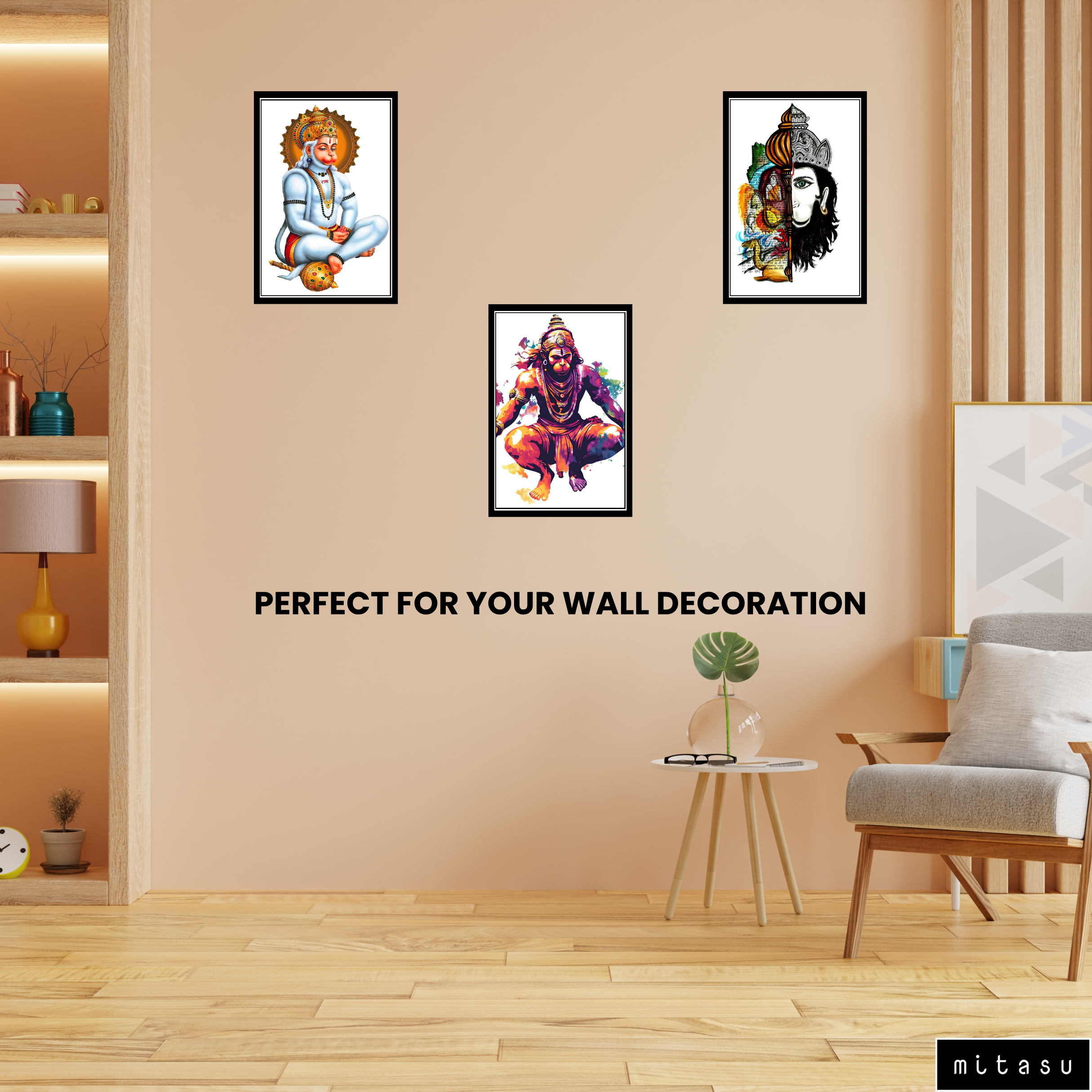 HANUMAN JI  SET OF 3 FRAMES| PACK 10 | EACH FRAME "12X18" INCH