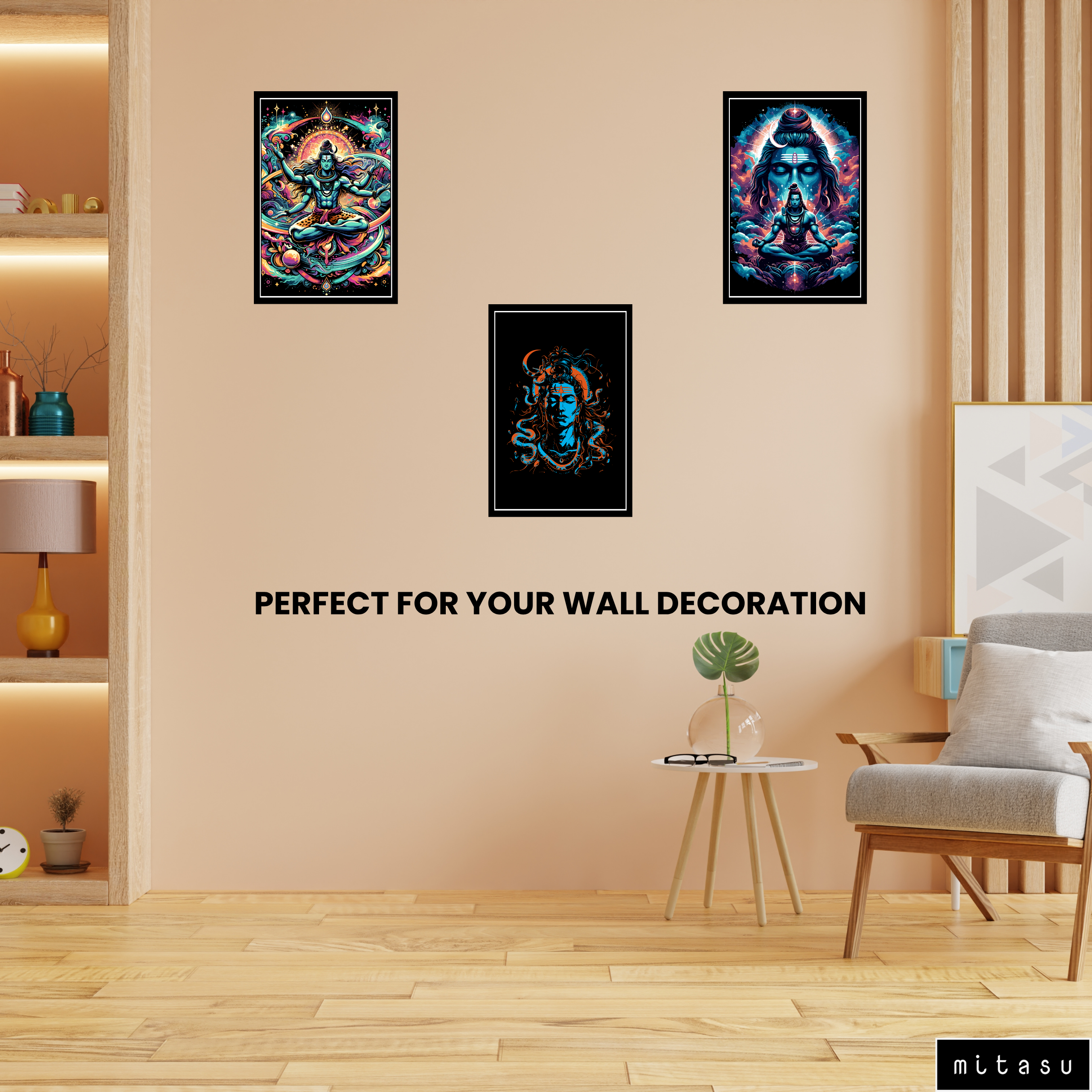 LORD SHIVA SET OF 3 FRAMES| PACK 5 | EACH FRAME "12X18" INCH