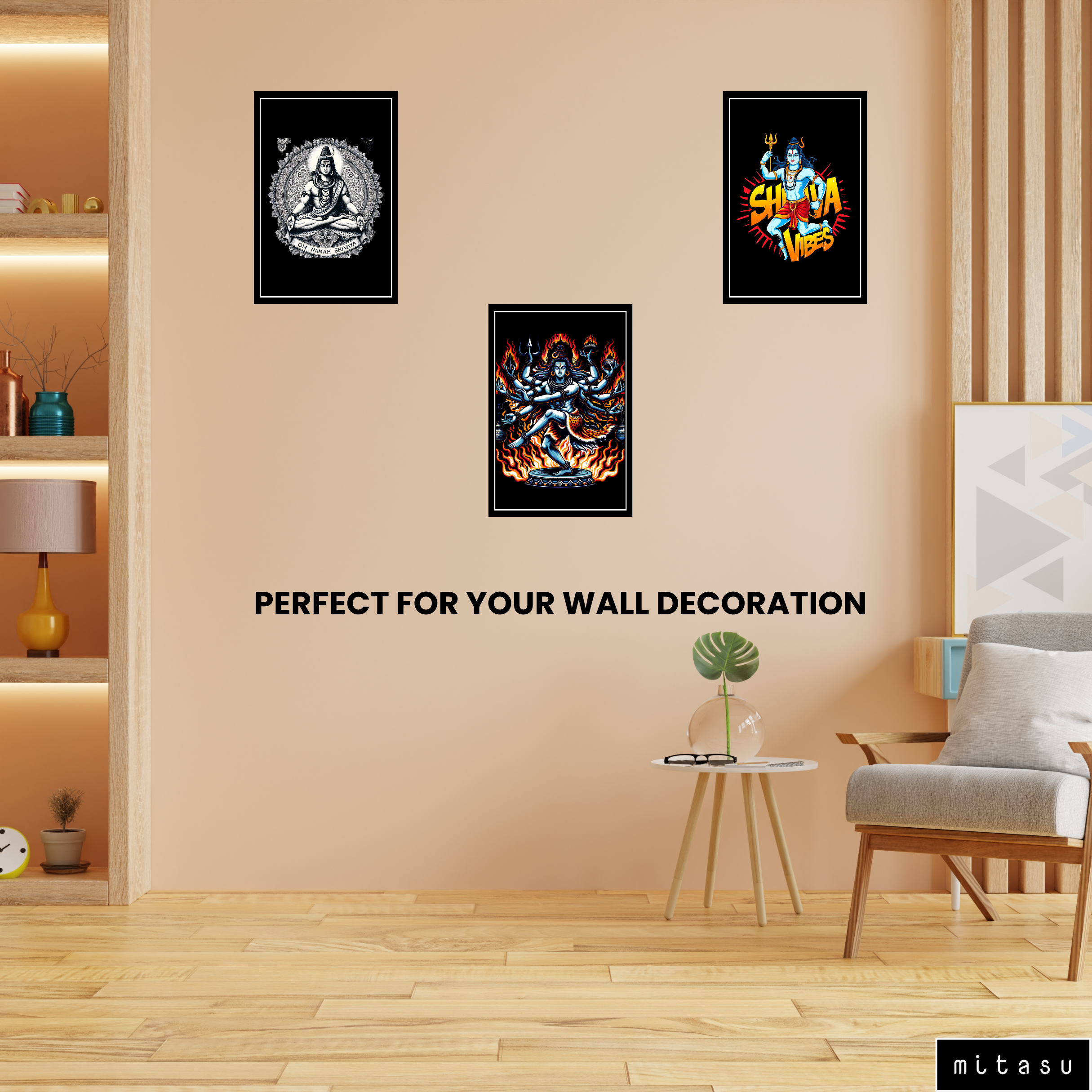 LORD SHIVA SET OF 3 FRAMES| PACK 12 | EACH FRAME "12X18" INCH