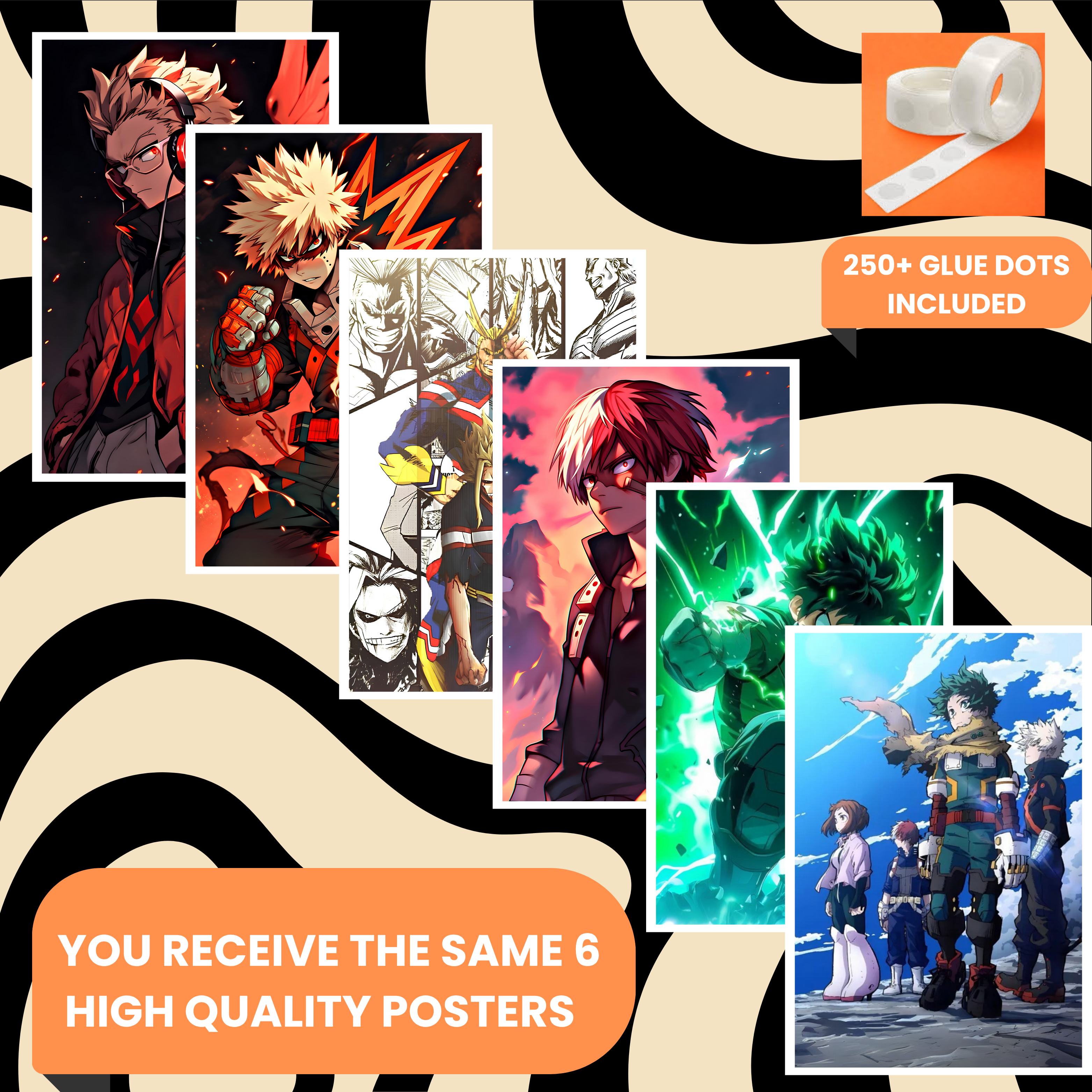 MY HERO ACADEMIA PACK OF 6 POSTERS SET 2