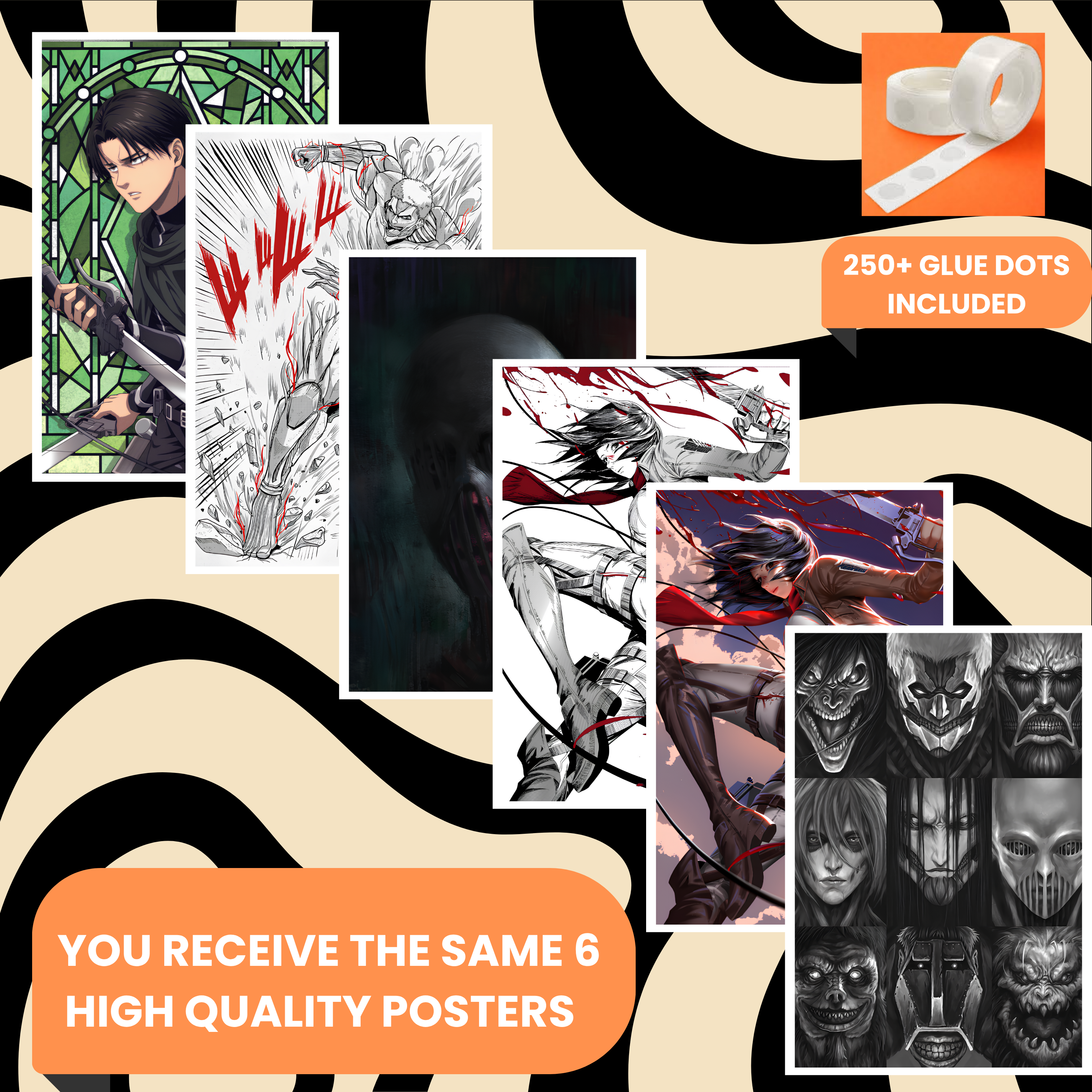 AOT PACK OF 6 POSTERS SET 5