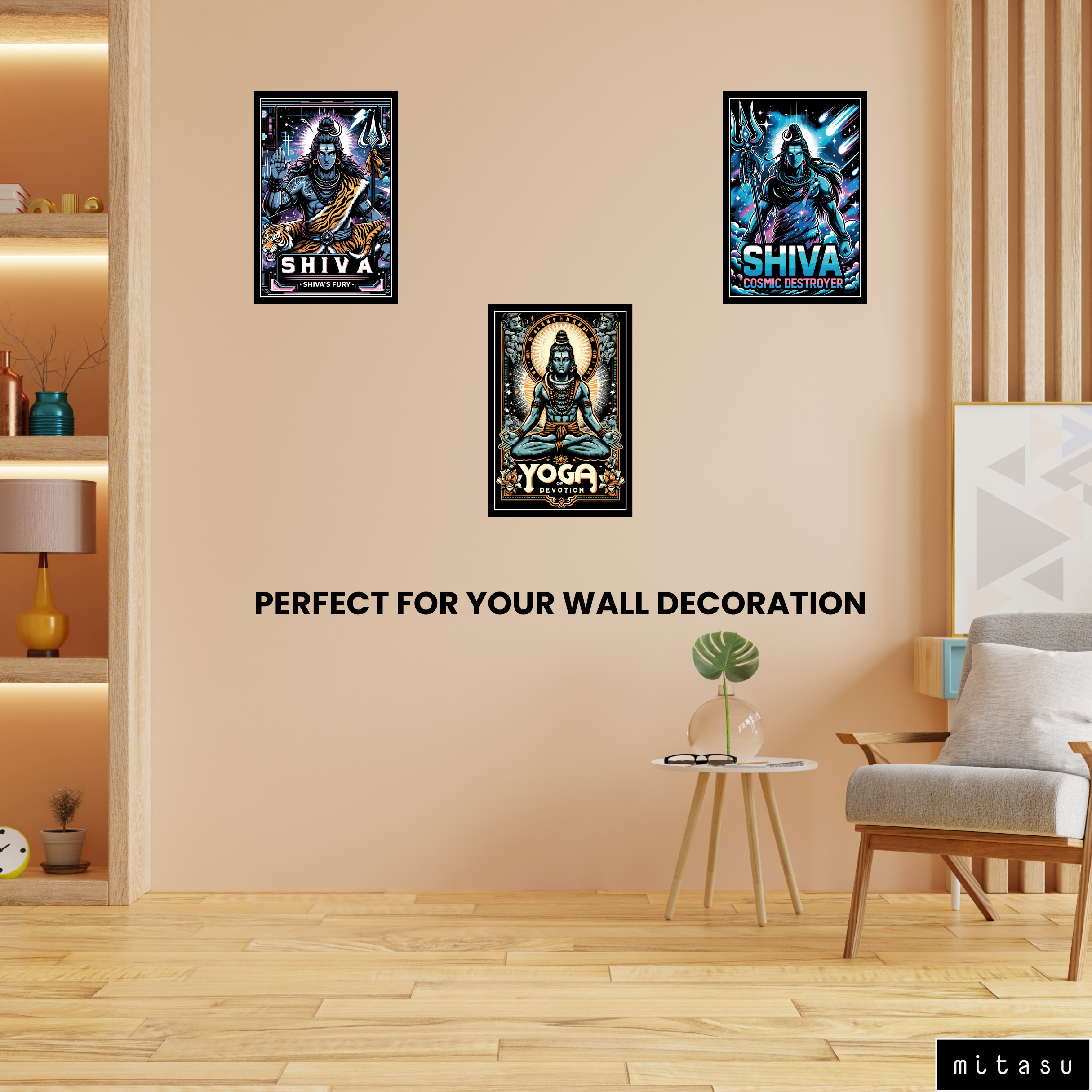 LORD SHIVA SET OF 3 FRAMES| PACK 9 | EACH FRAME "12X18" INCH