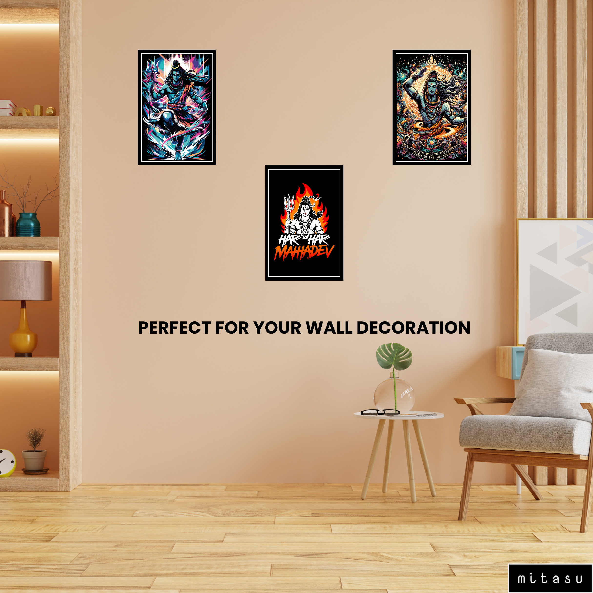 LORD SHIVA SET OF 3 FRAMES| PACK 3 | EACH FRAME "12X18" INCH