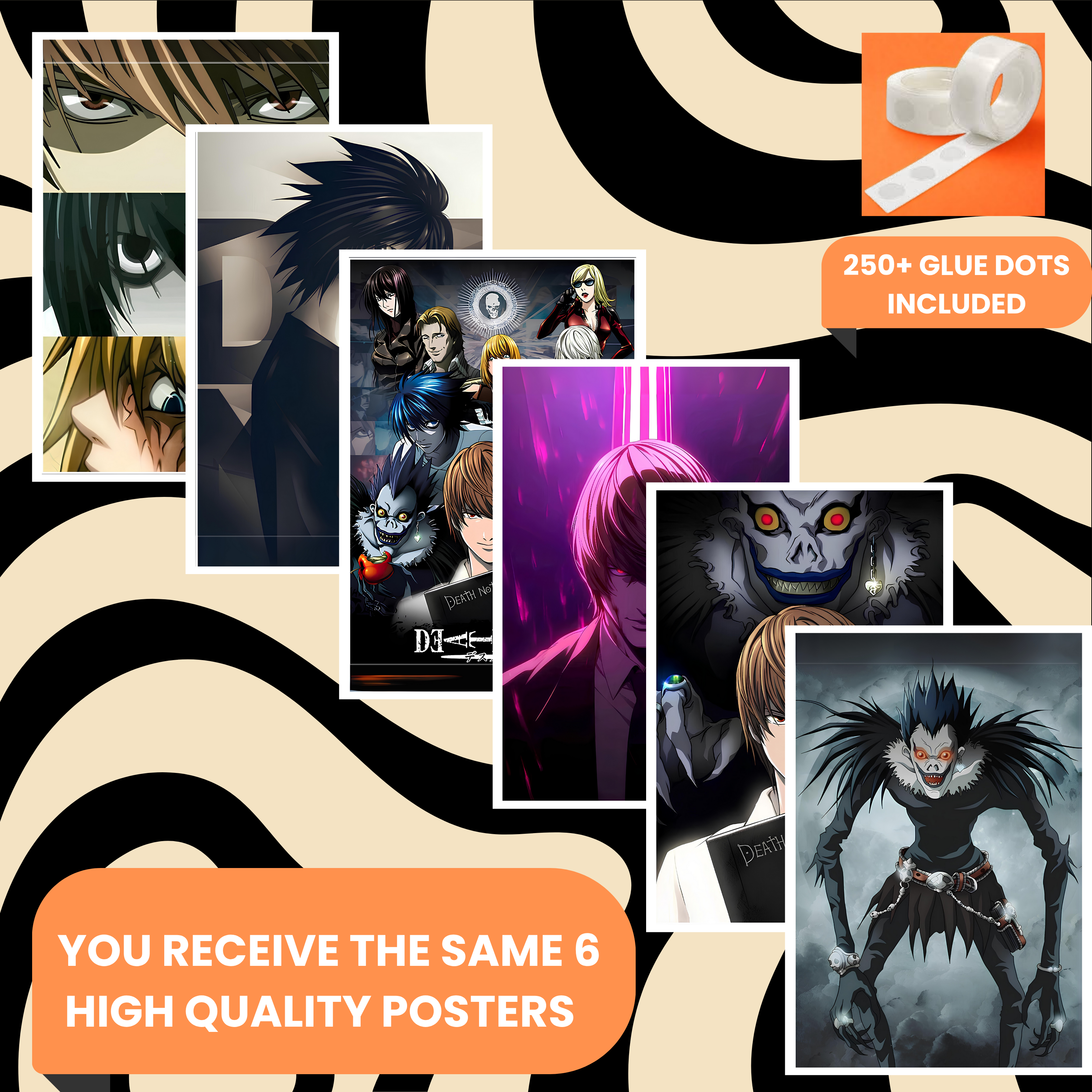 DEATH NOTE PACK OF 6 POSTERS SET 1
