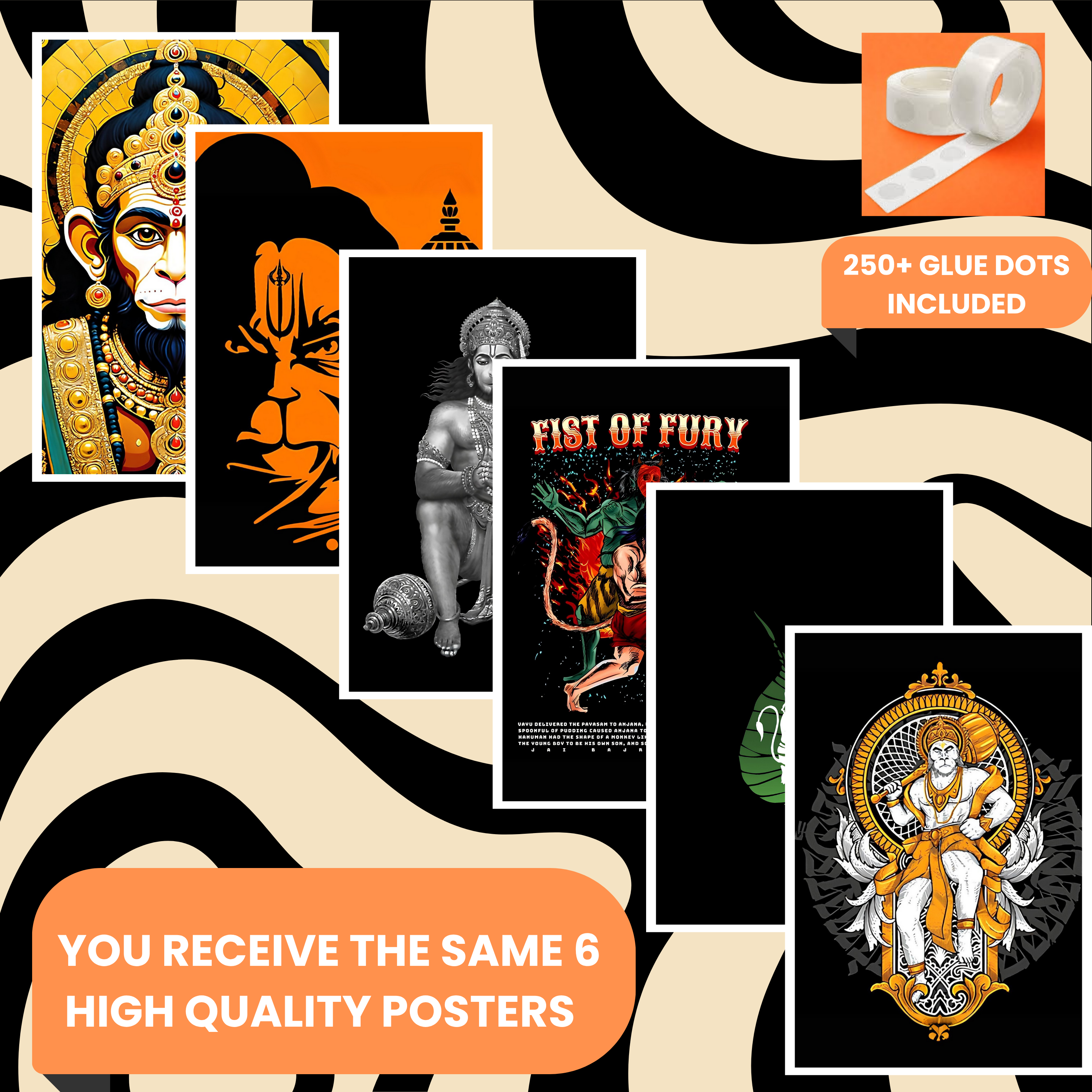 HANUMAN PACK OF 6 POSTERS SET 7