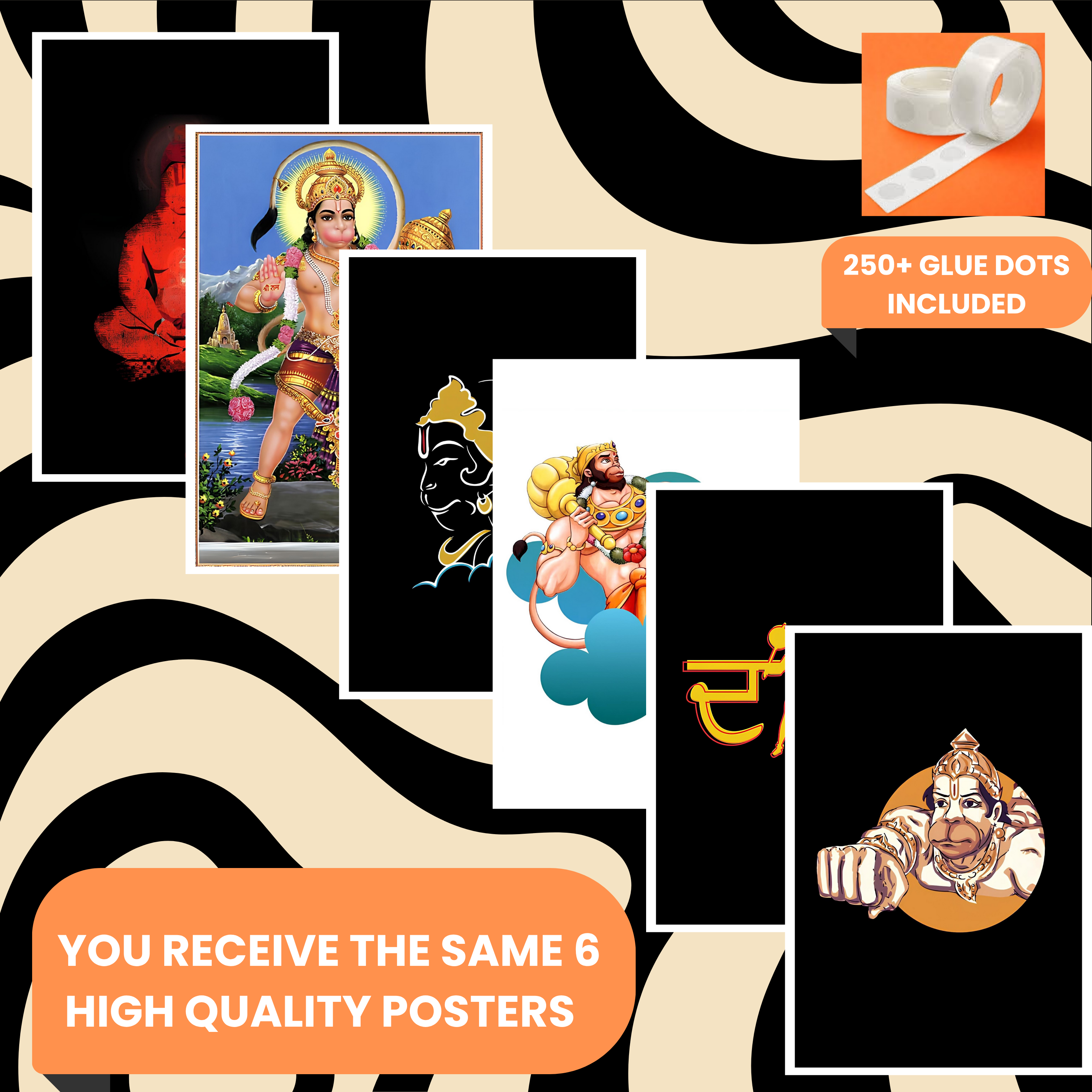HANUMAN PACK OF 6 POSTERS SET 6