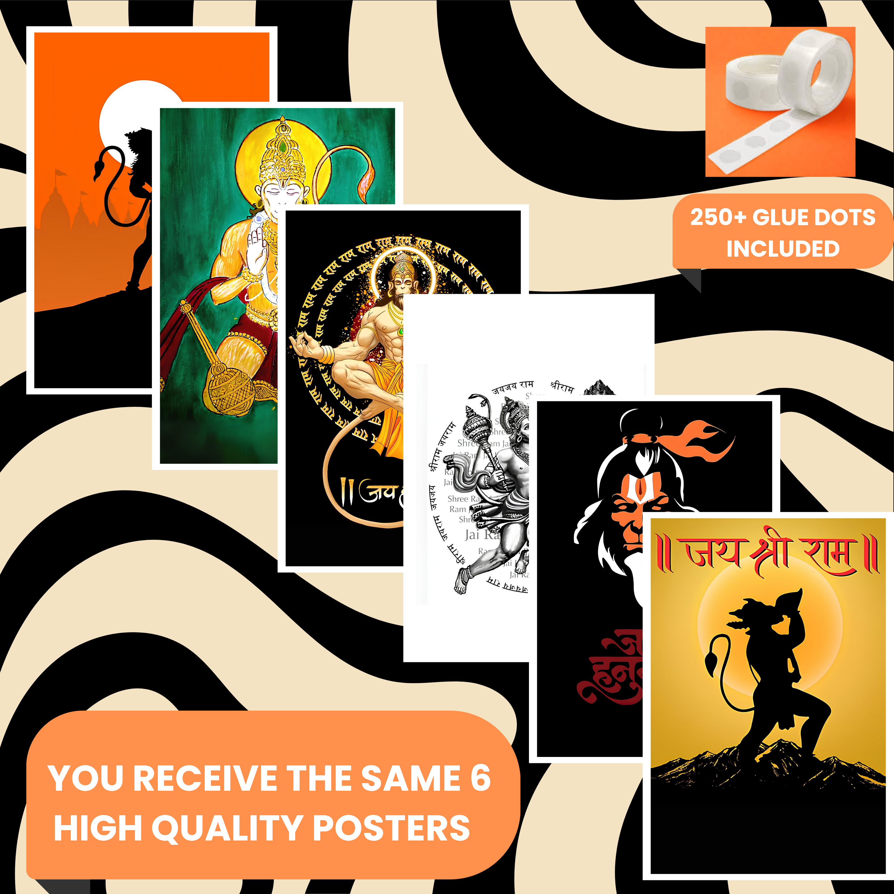 HANUMAN PACK OF 6 POSTERS SET 3