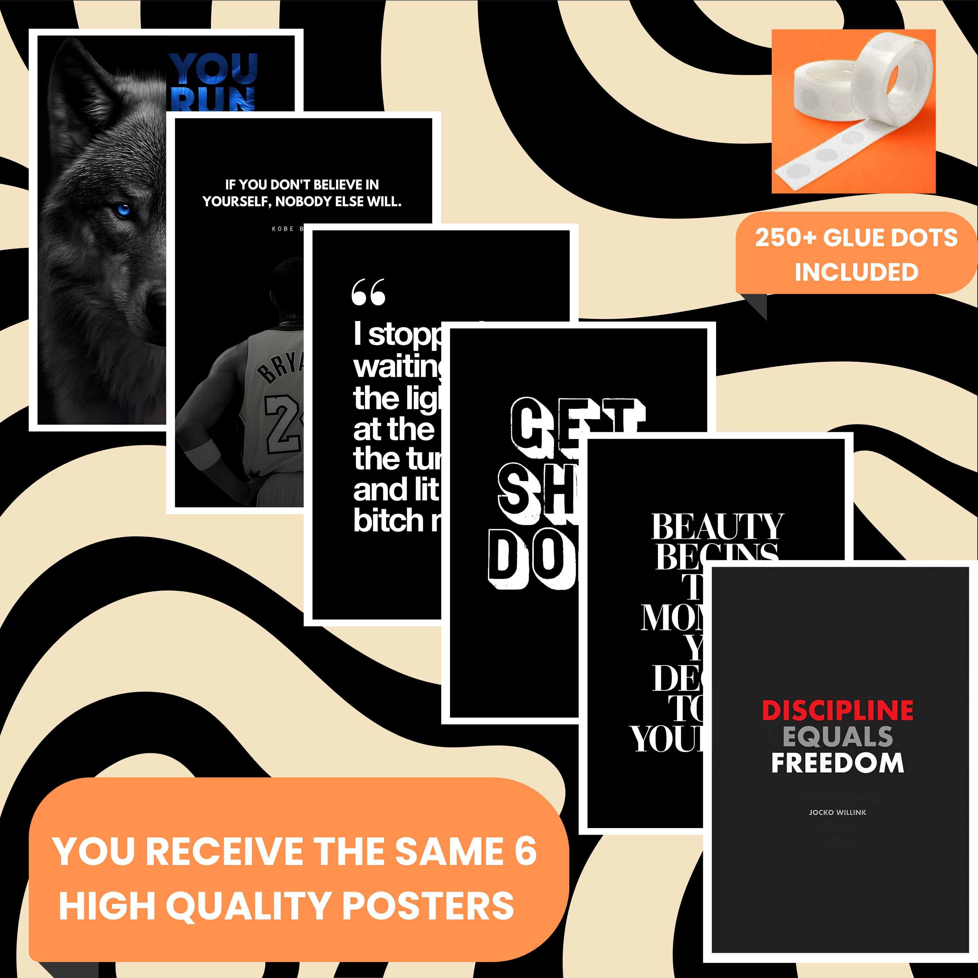 MOTIVATIONAL PACK OF 6 POSTERS SET 6