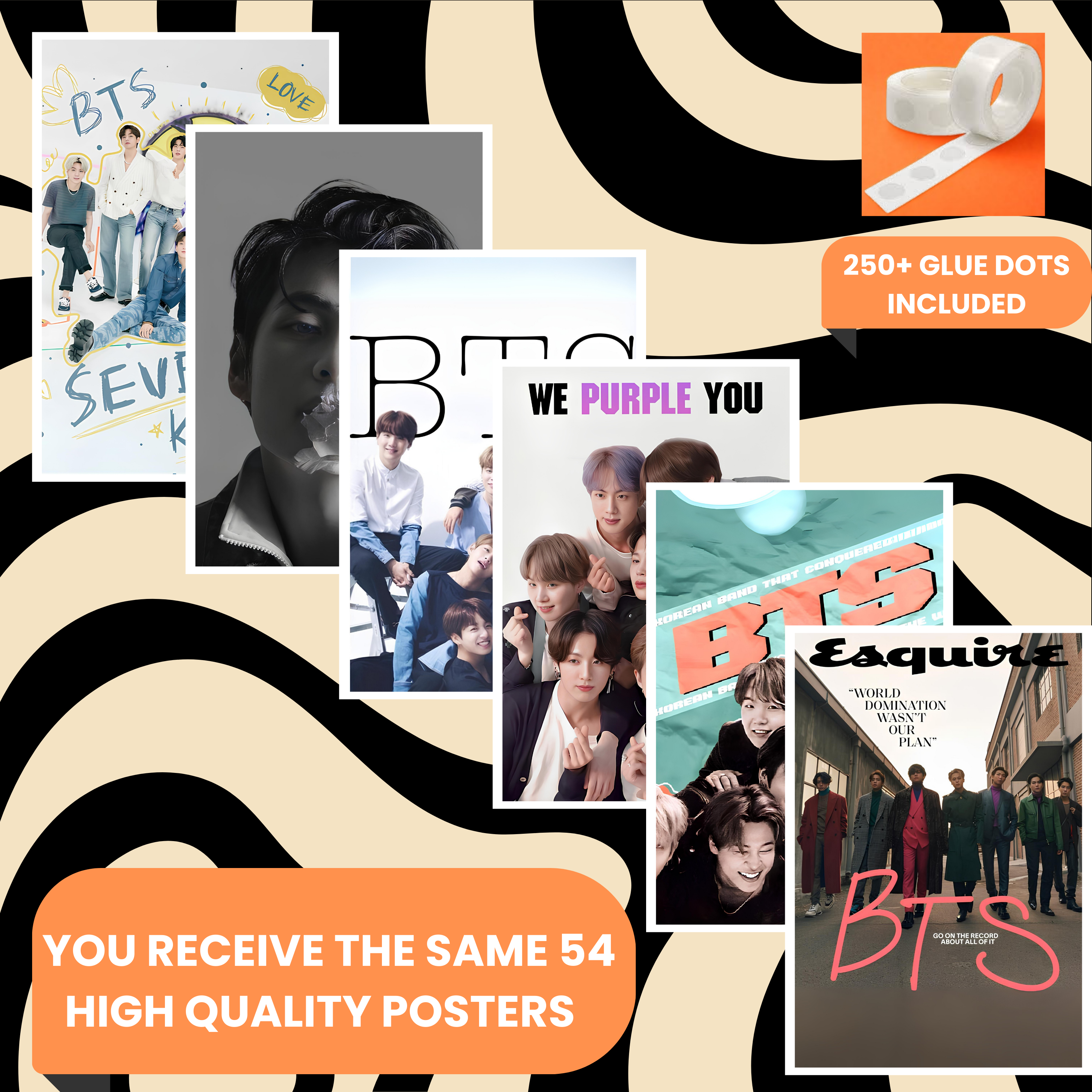 K-Pop Boy Band Posters Pack of 54 | 4x6 Inch Mini Prints | Idol-Inspired Wall Collage Kit for Bedroom, Dorm & Studio | Aesthetic Music Room Décor
