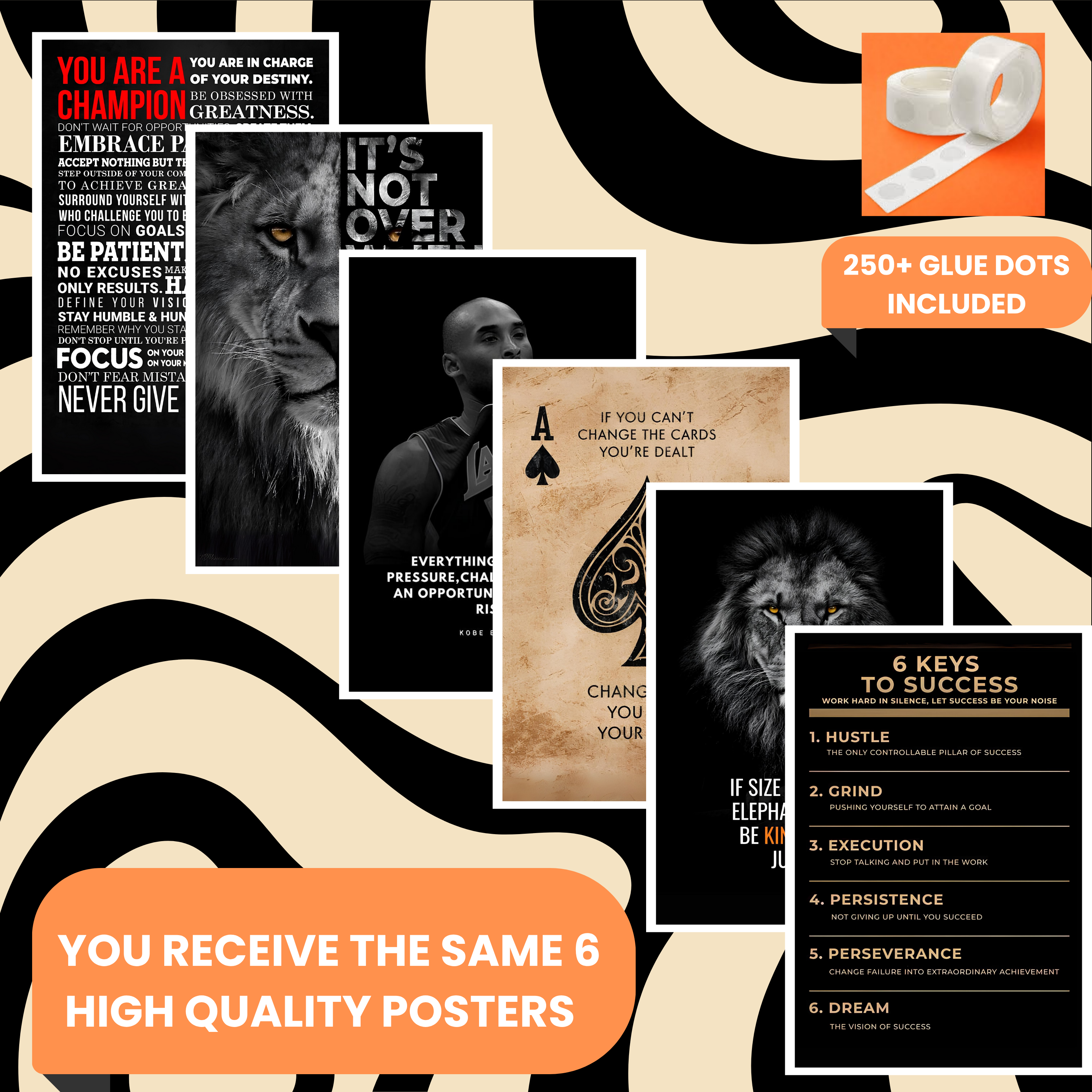 MOTIVATIONAL PACK OF 6 POSTERS SET 1