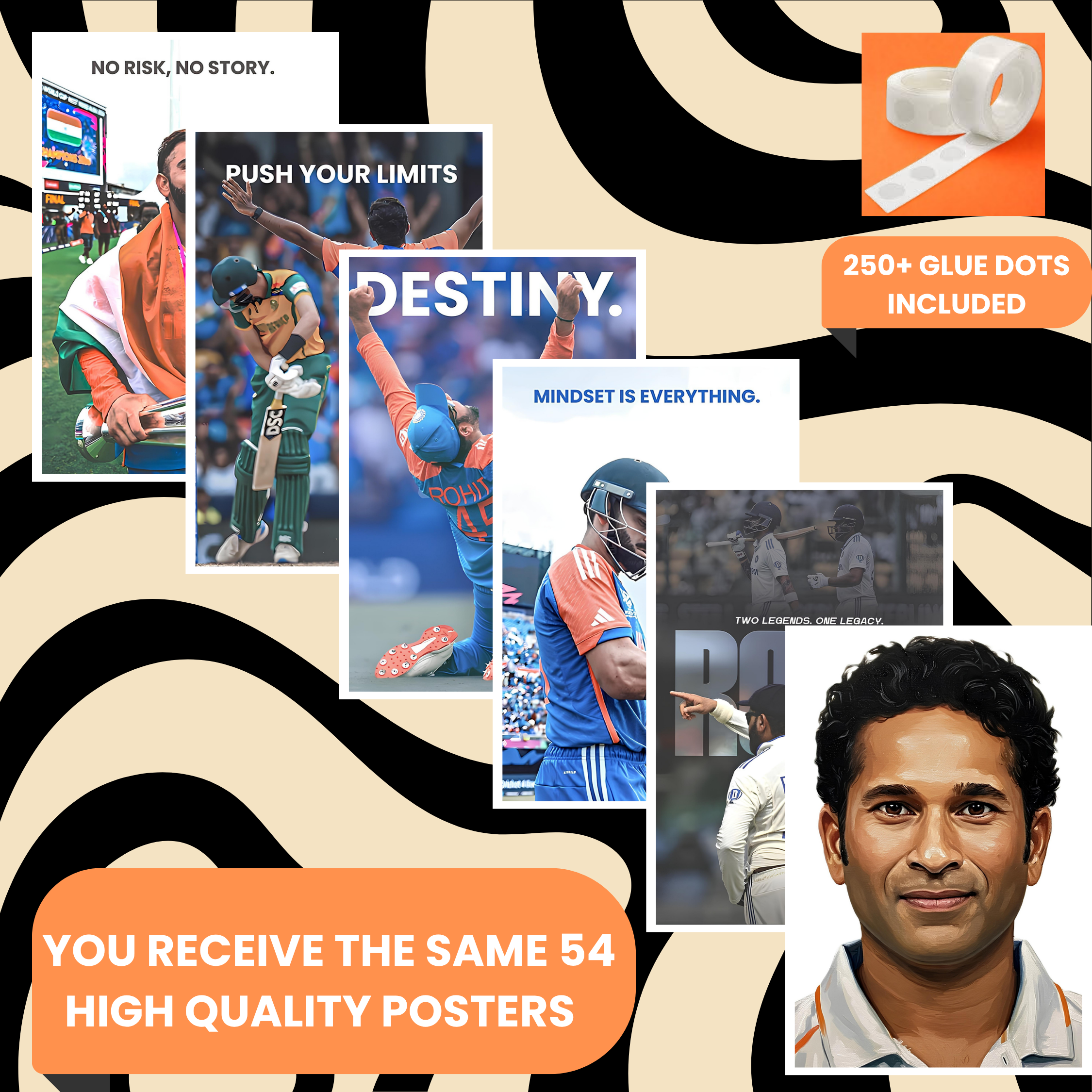 CRICKET PACK OF 54 POSTERS| EACH POSTER "4X6" INCHES