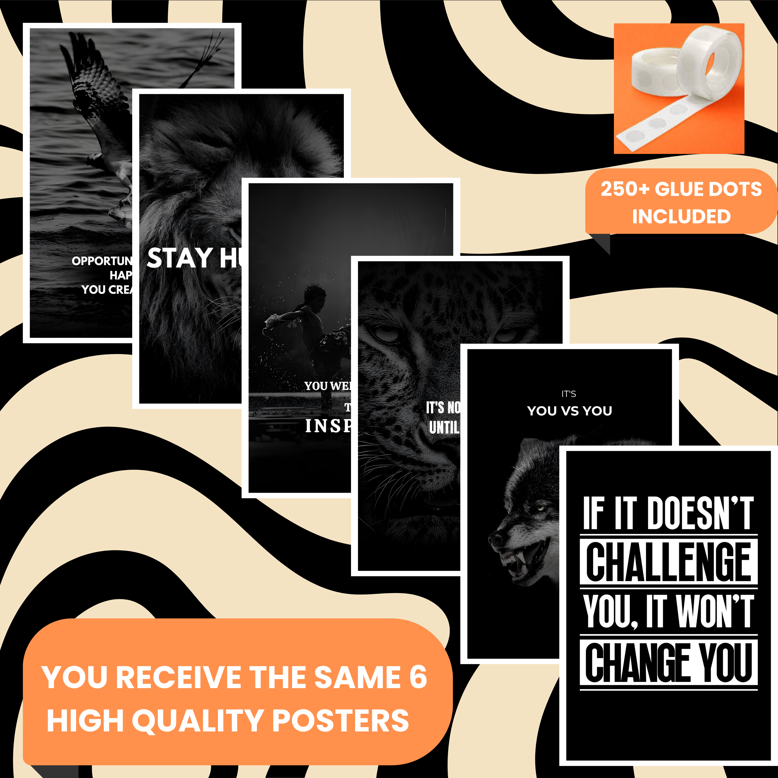 MOTIVATIONAL PACK OF 6 POSTERS SET 3