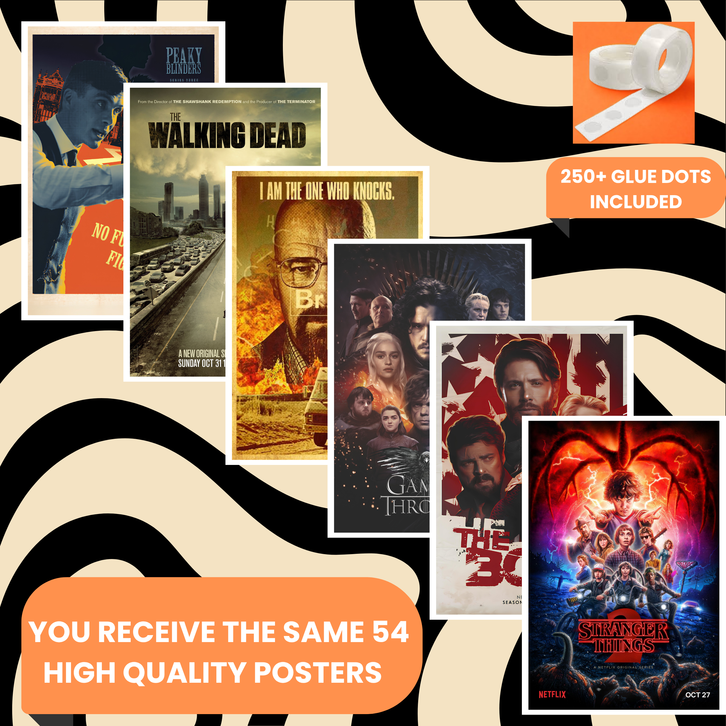 TV SHOWS PACK OF 54 POSTERS| EACH POSTER "4X6" INCHES