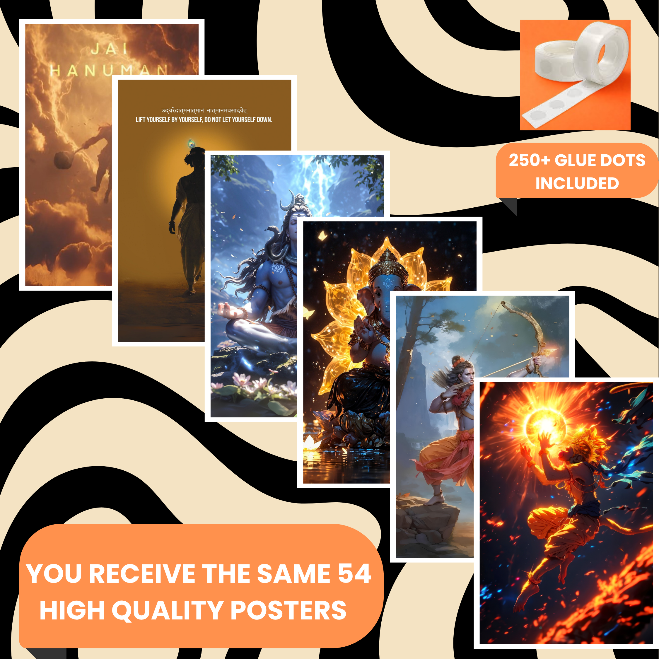 INDIAN GODS PACK OF 54 POSTERS| EACH POSTER "4X6" INCHES
