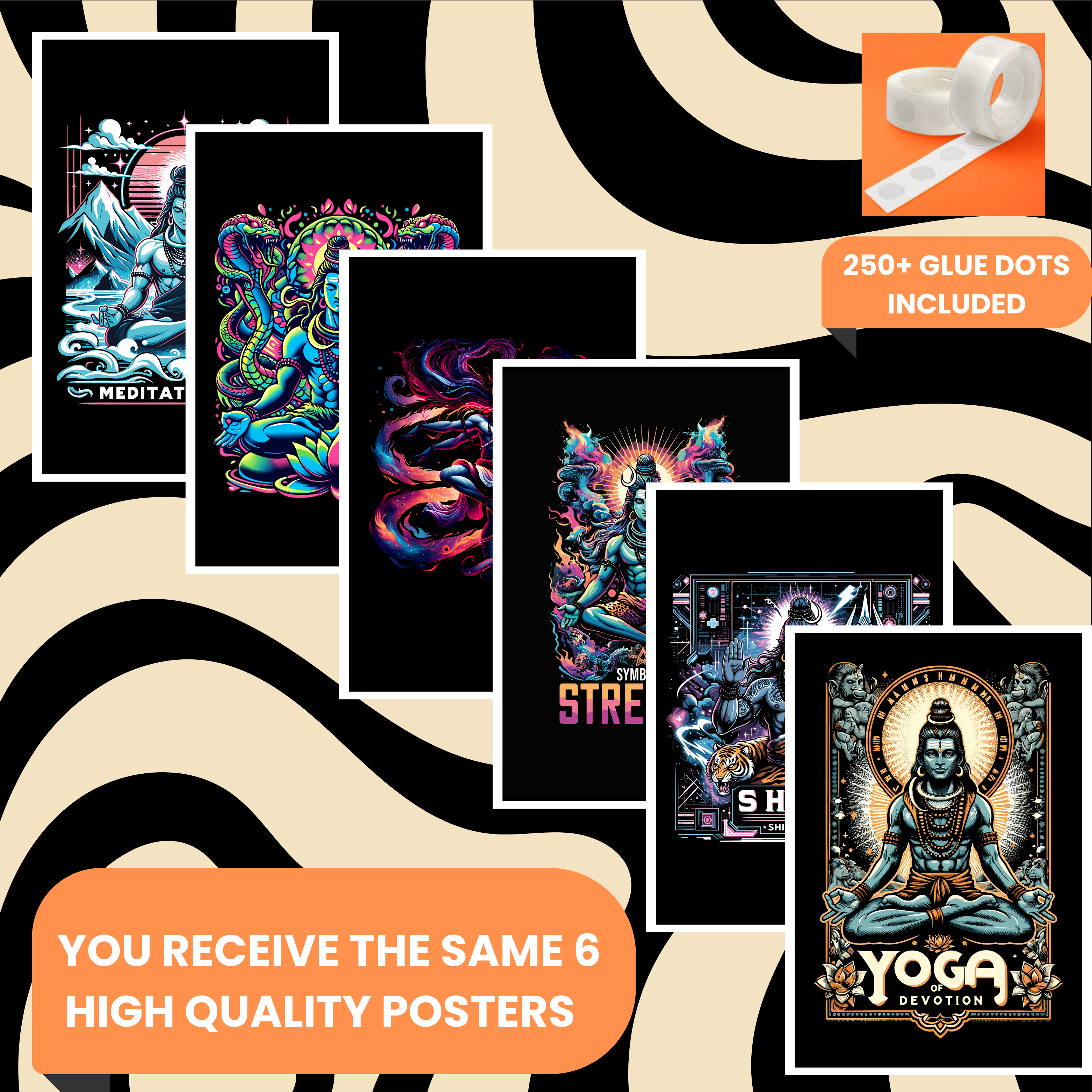 SHIVA PACK OF 6 POSTERS SET 4