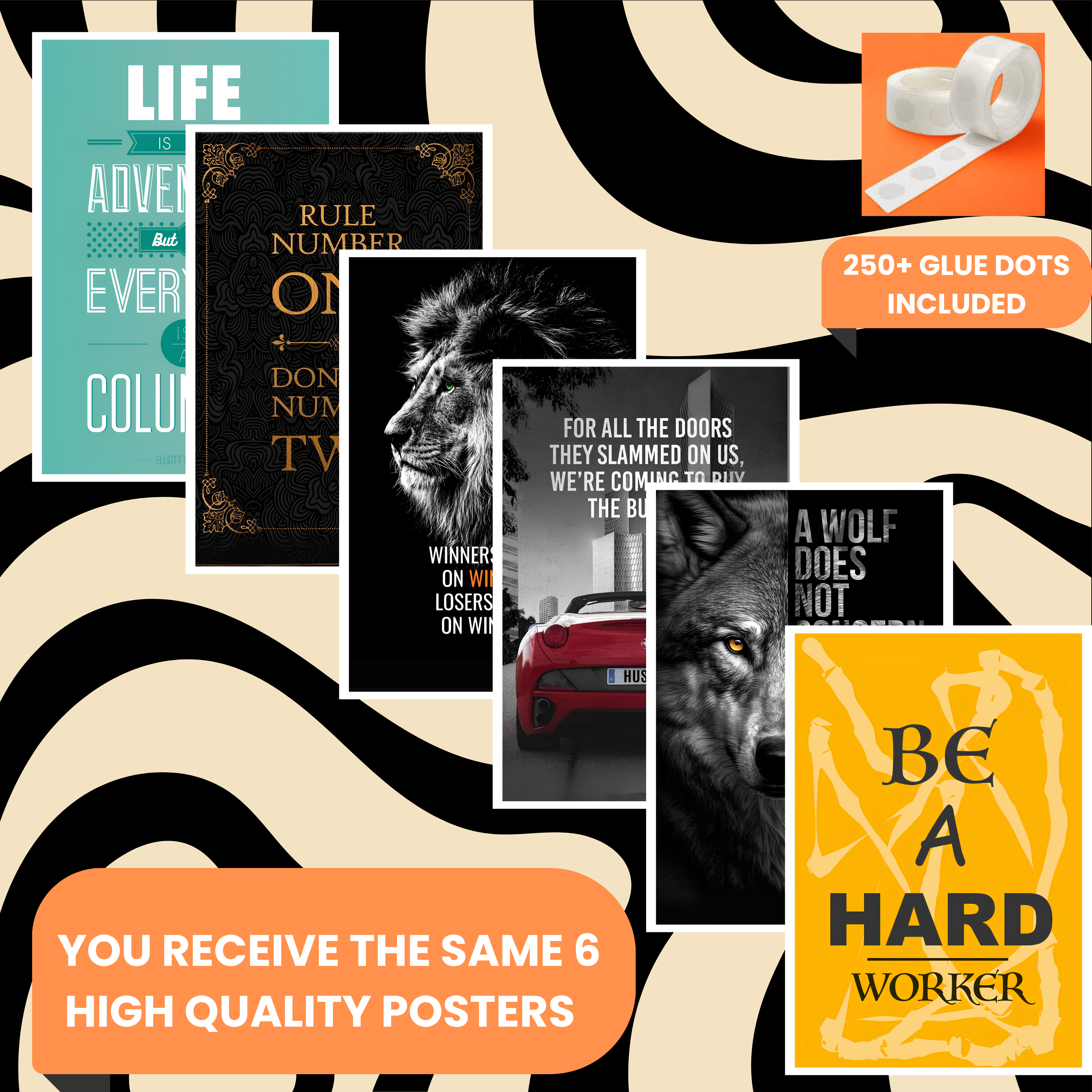 MOTIVATIONAL PACK OF 6 POSTERS SET 7