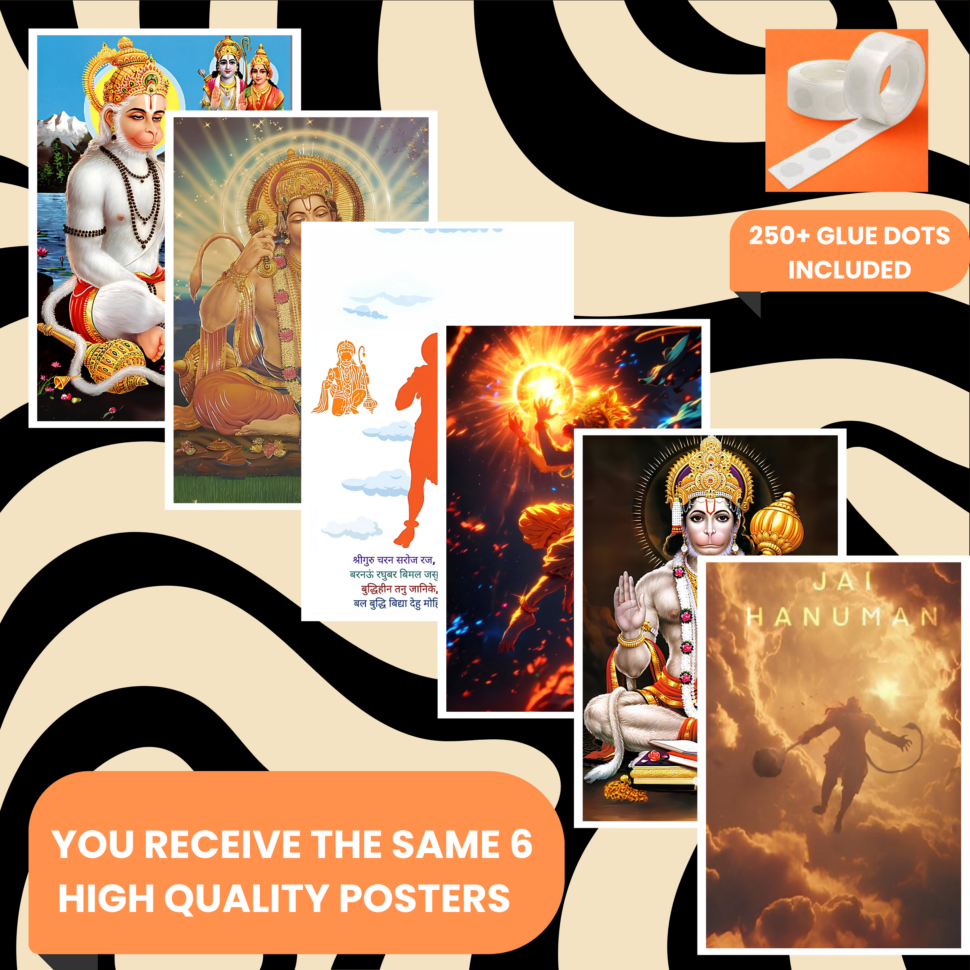 HANUMAN PACK OF 6 POSTERS SET 1