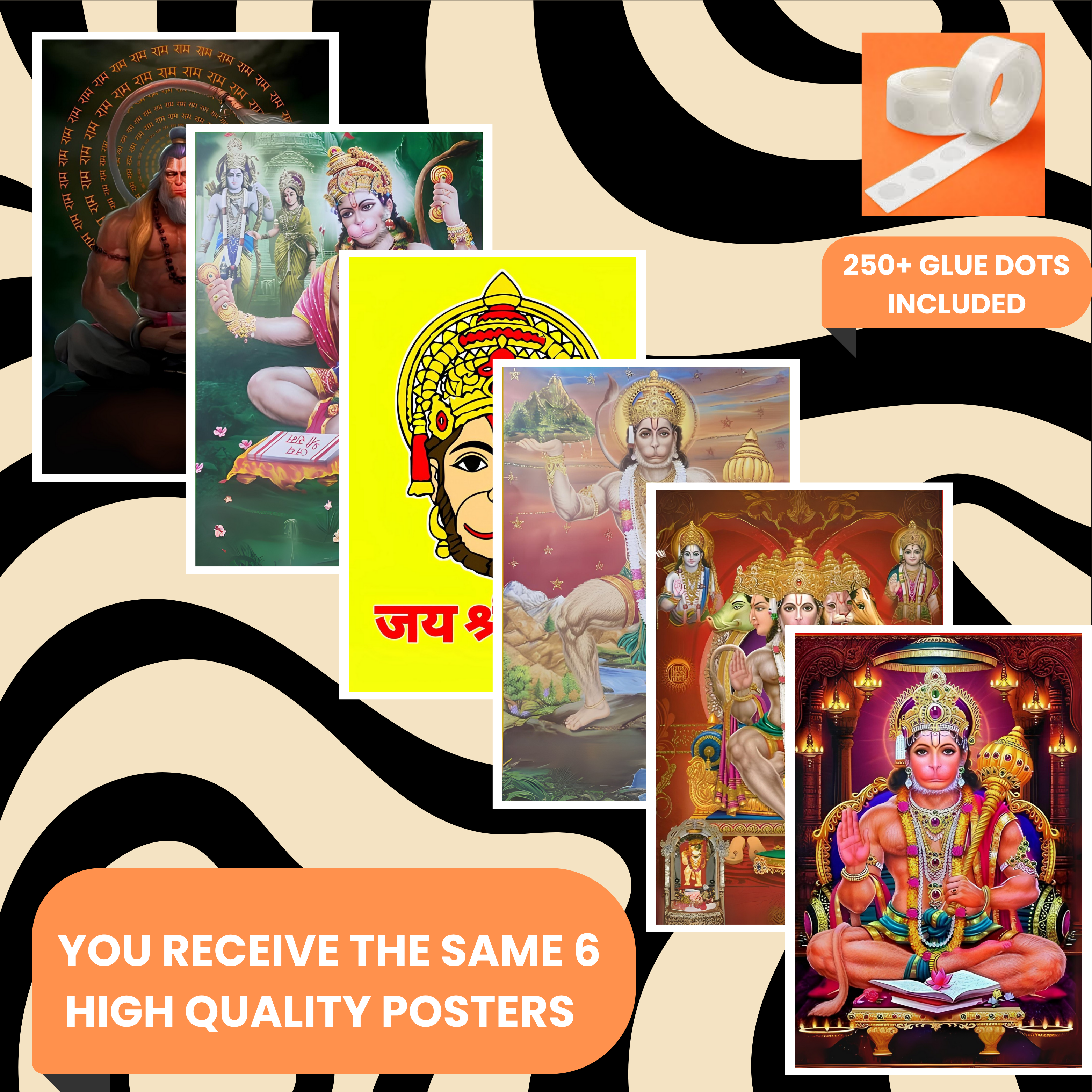 HANUMAN PACK OF 6 POSTERS SET 5