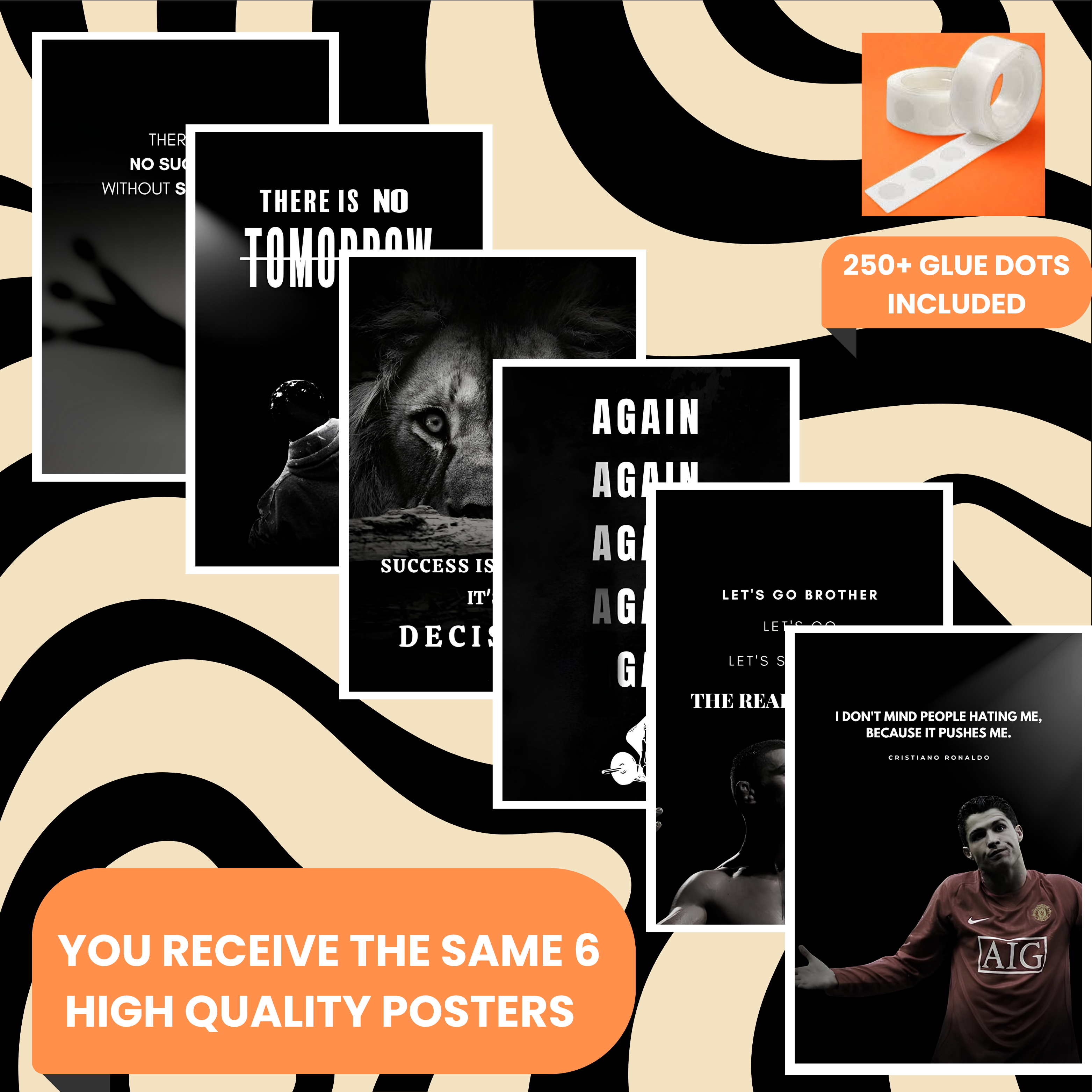 MOTIVATIONAL PACK OF 6 POSTERS SET 4