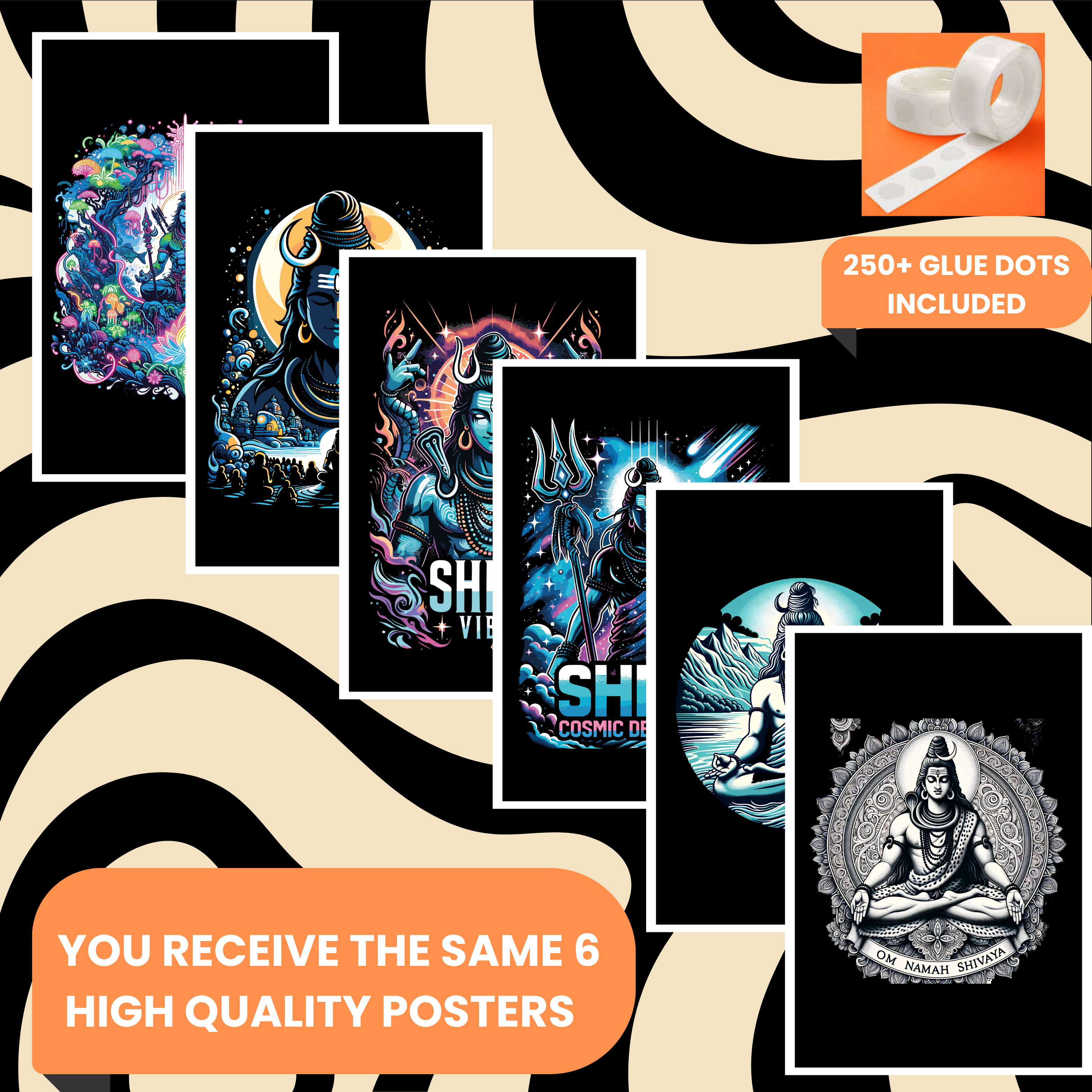 SHIVA PACK OF 6 POSTERS SET 3
