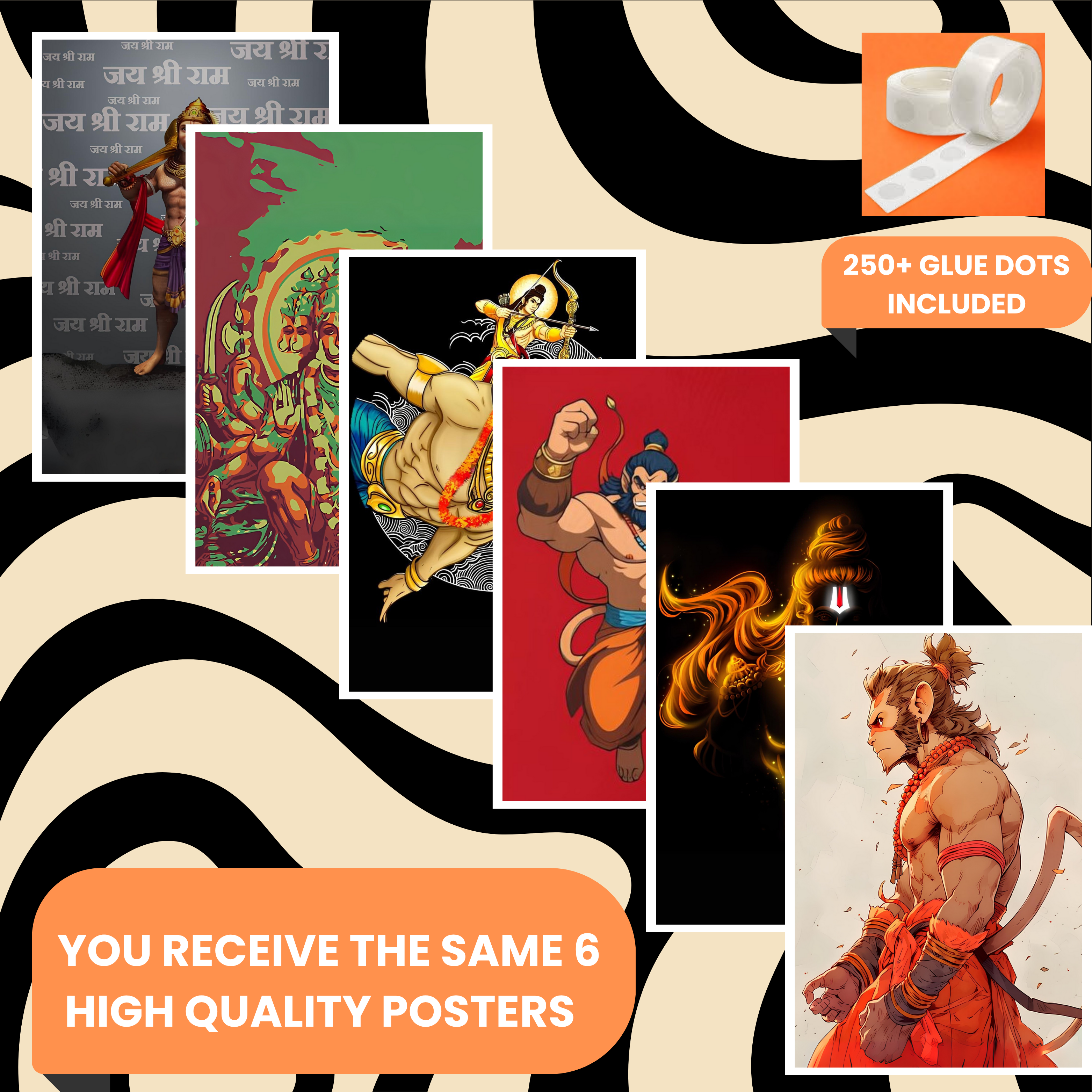 HANUMAN PACK OF 6 POSTERS SET 2