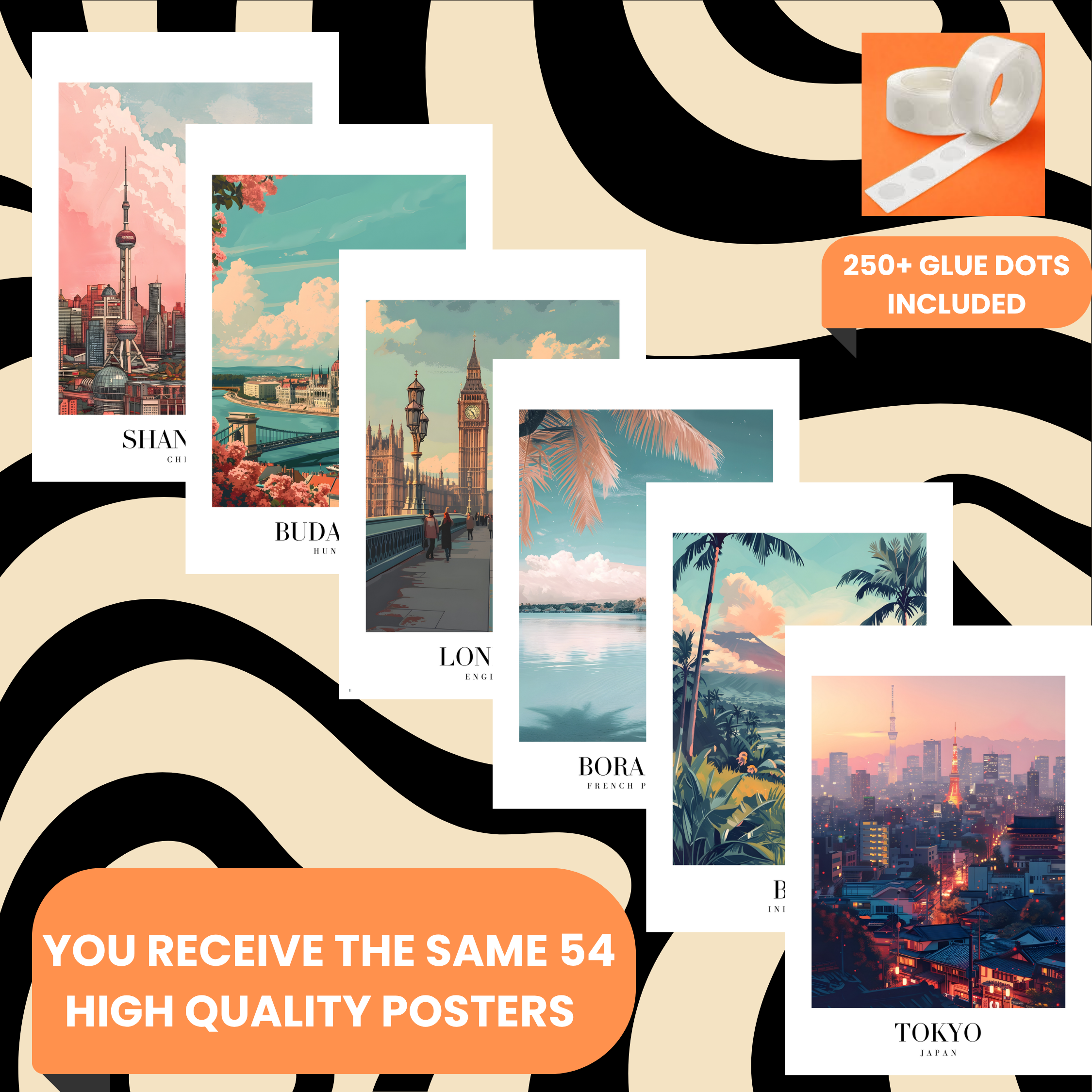 TRAVEL PACK OF 54 POSTERS| EACH POSTER "4X6" INCHES