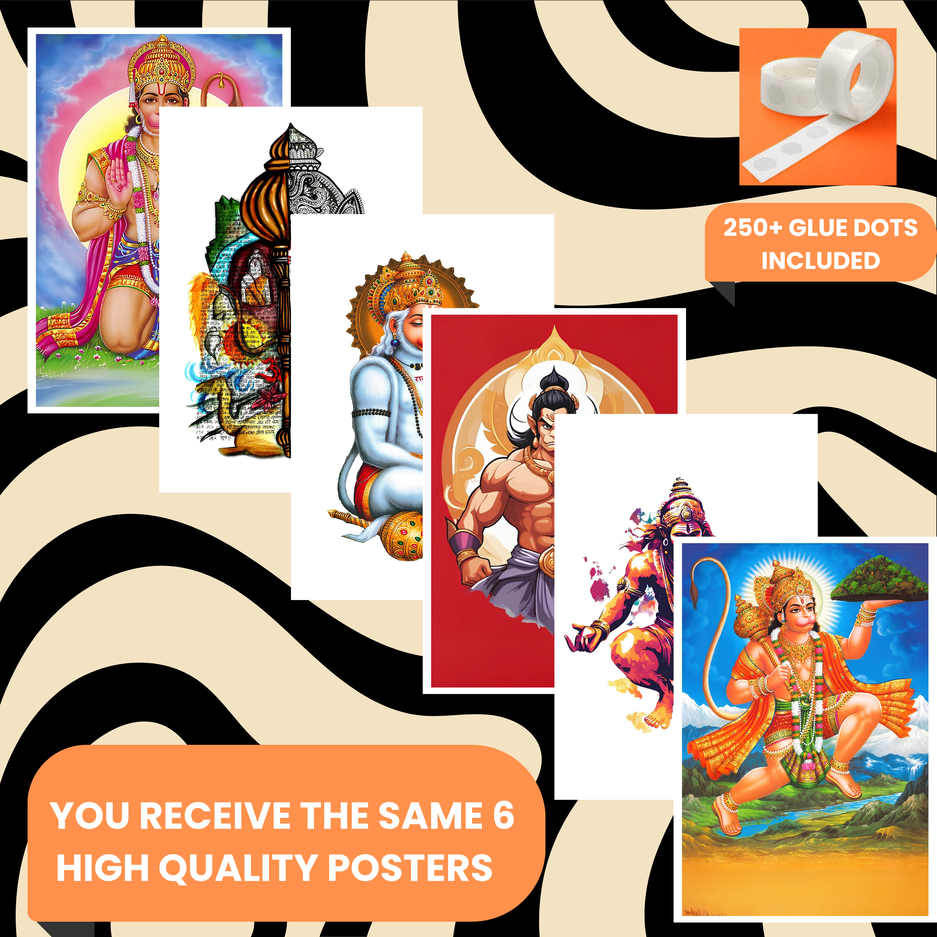 HANUMAN PACK OF 6 POSTERS SET 9